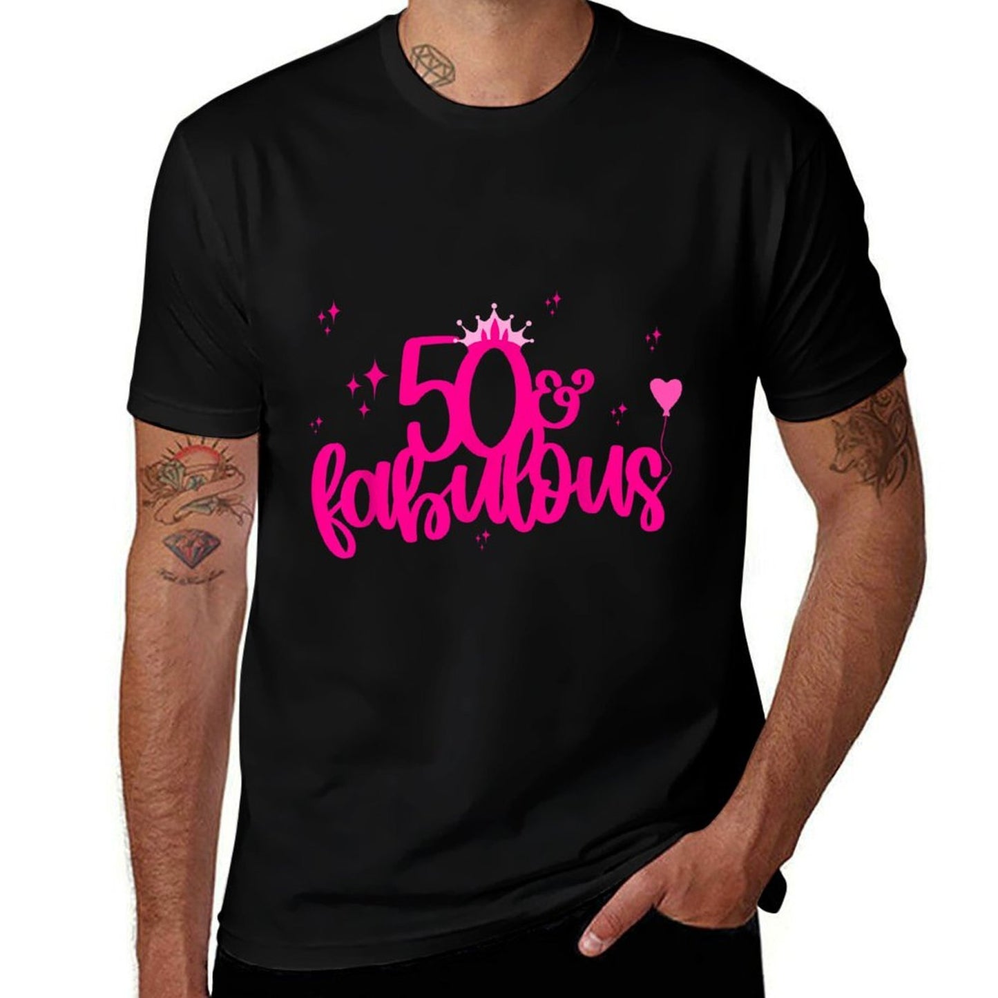 50-FIFTY & Fabulous Pink Crown 50th Birthday Wrinkle-resistant T-Shirt