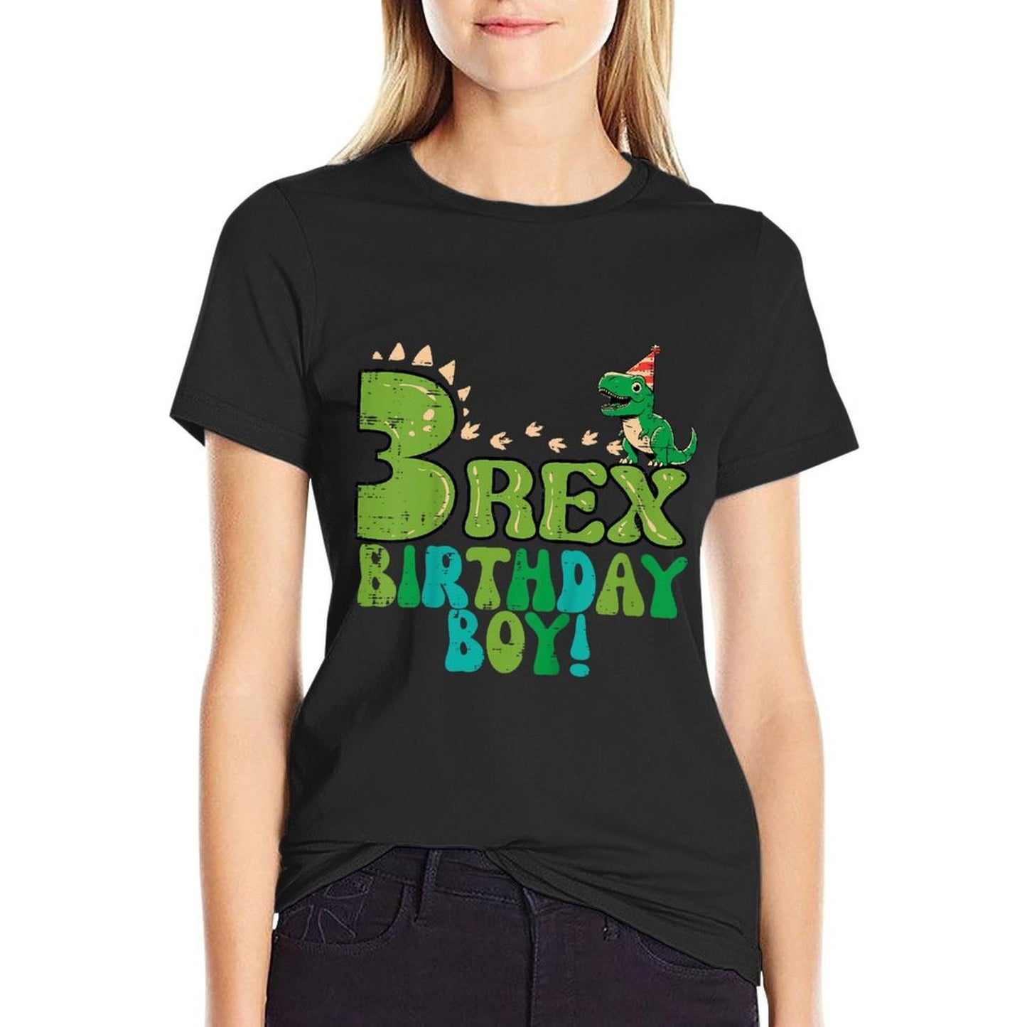 Kids 3 Rex Birthday Boy Dino 3rd Year Old Bday Party Boys Kids Odor-resistant T-Shirt