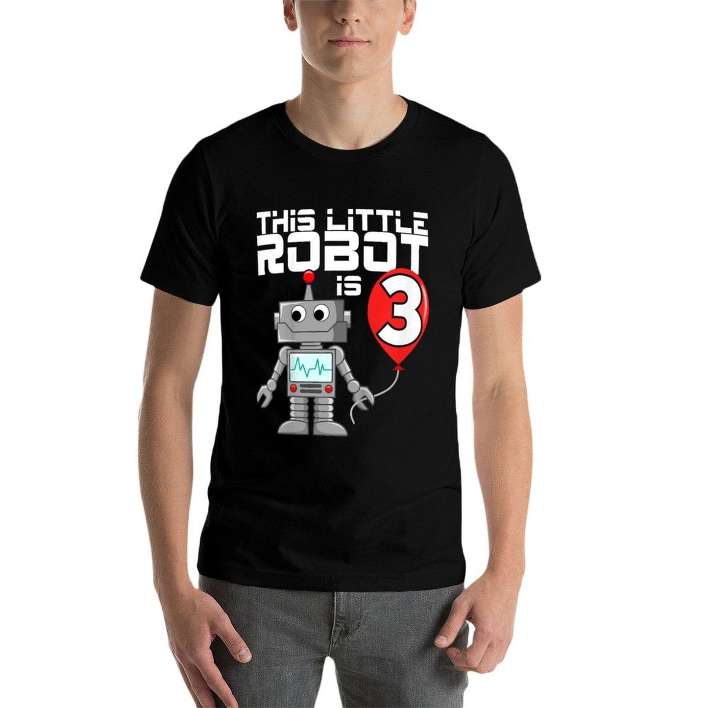 Kids 3 Year Old Robot Birthday Robots Science Robotics 3rd Gift Classic T-Shirt