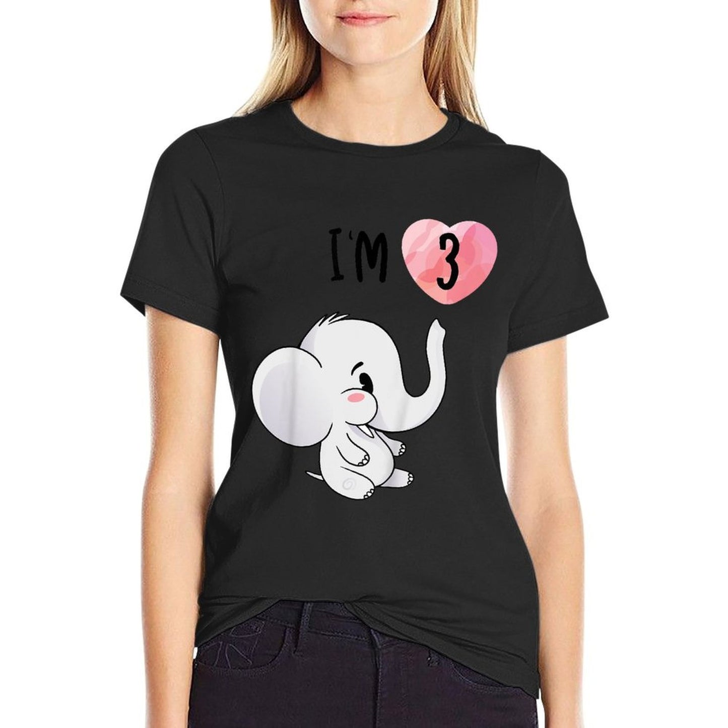 Kids Elephant Birthday 3 Years Old Birthday Outfit Kids Moisture-wicking T-Shirt