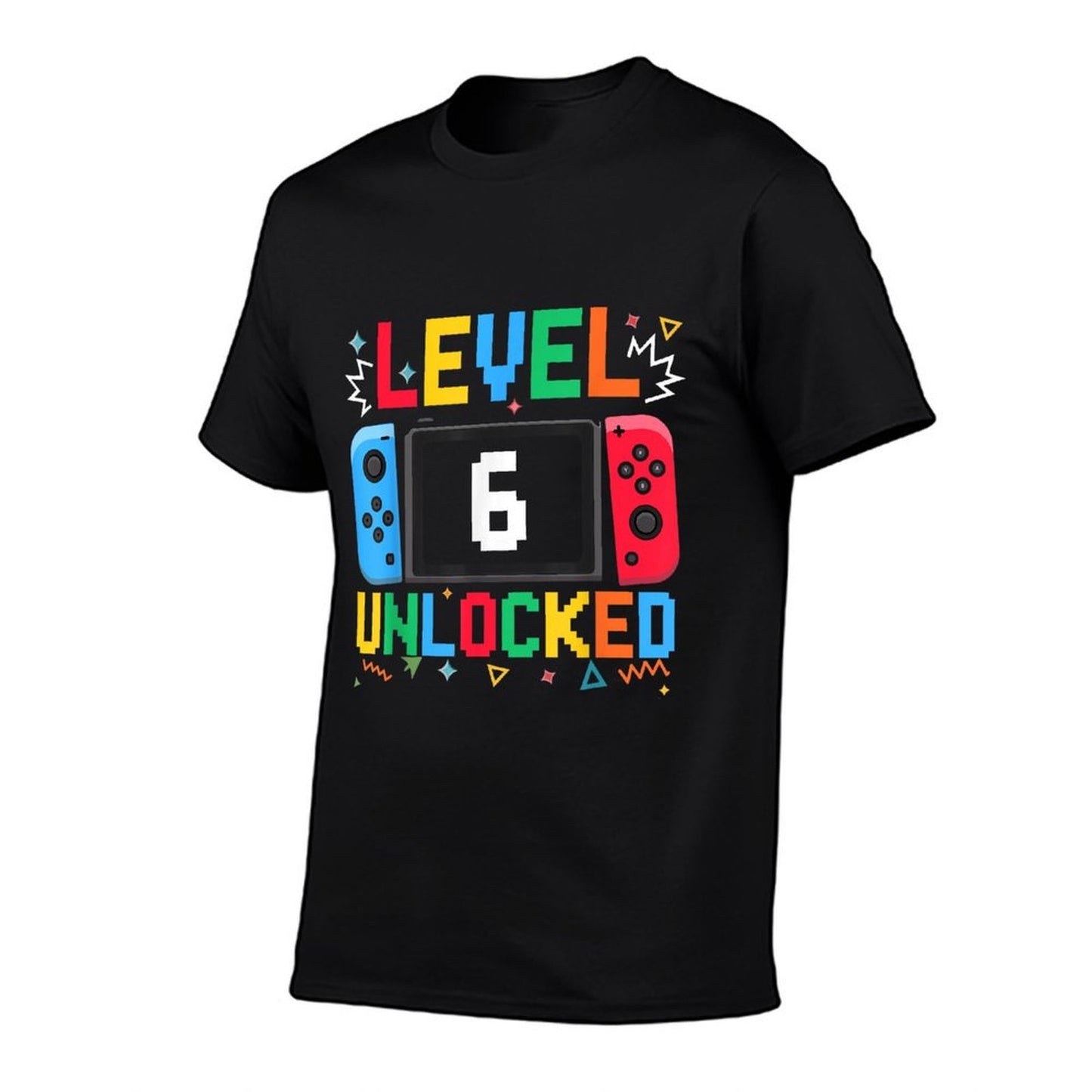 Level 6 Unlocked Birthday Video Gamer 6th Birthday Kids Boys Heathered Texture T-Shirt