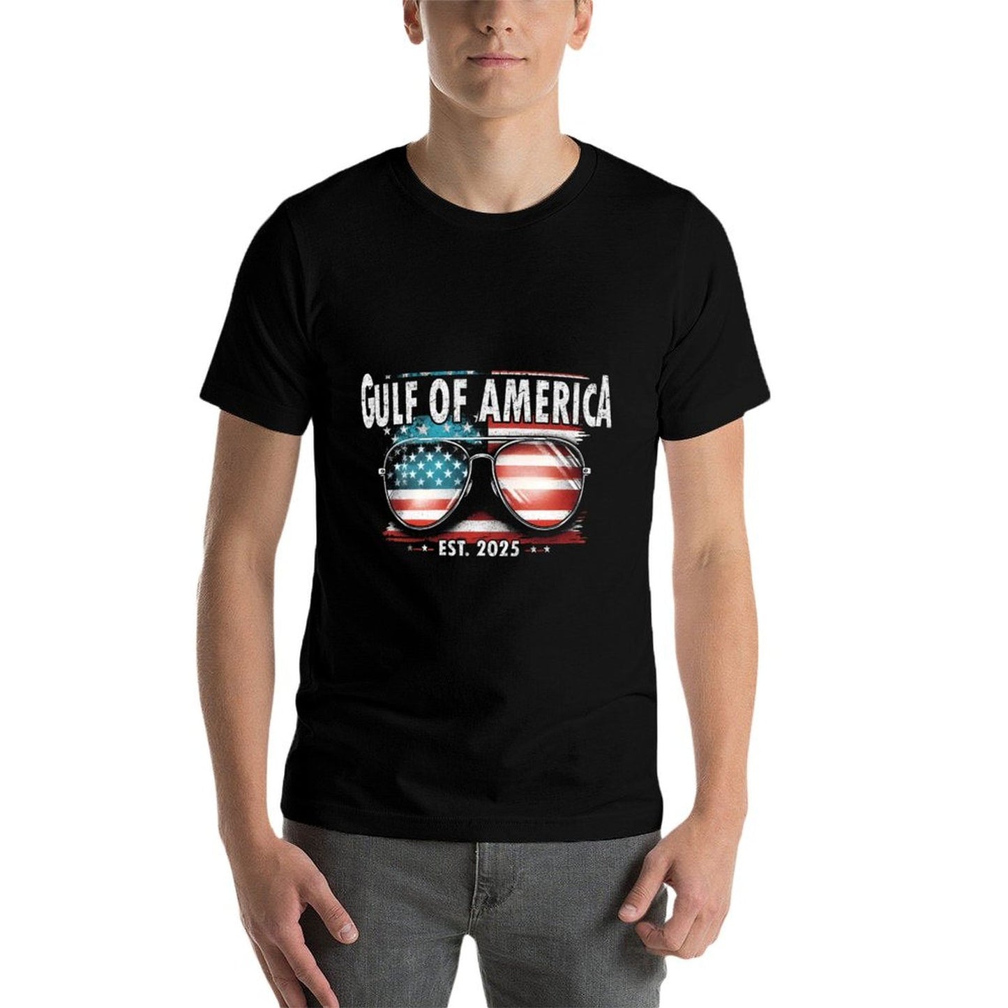 Gulf Of USA America, US Retro Gulf Of USA America Est 2025 Summer-ready Fabric T-Shirt