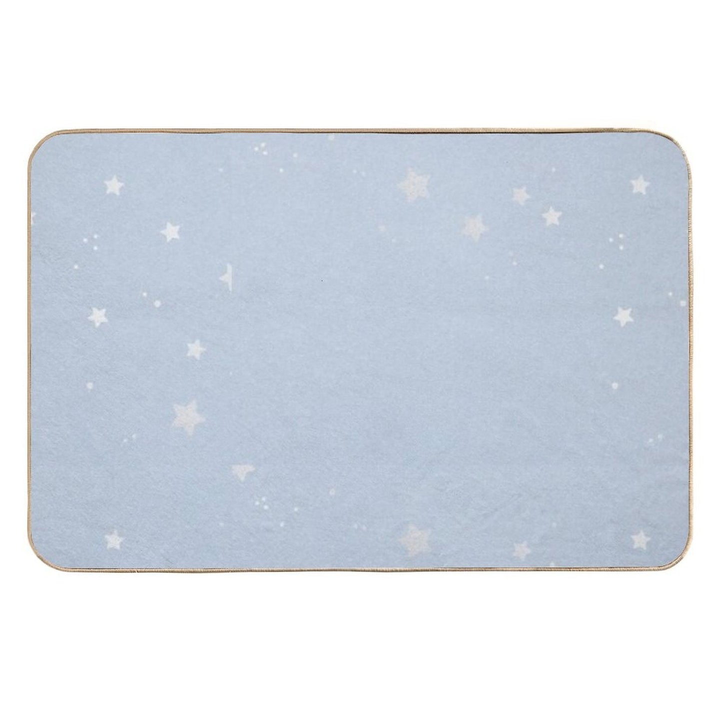 Baby Blue Silver Stars Non-Slip Bath Mat
