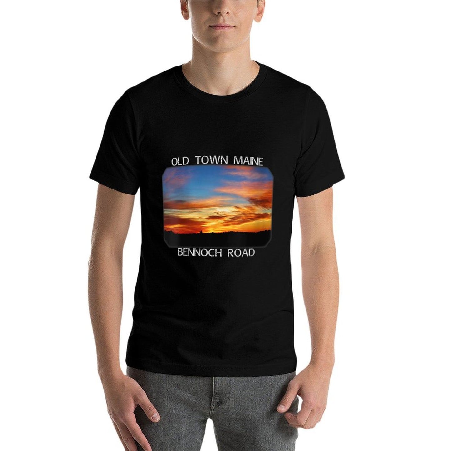 Womens Old Town, Maine Magic Hour Early Morning Twilight Sky Affordable Price T-Shirt