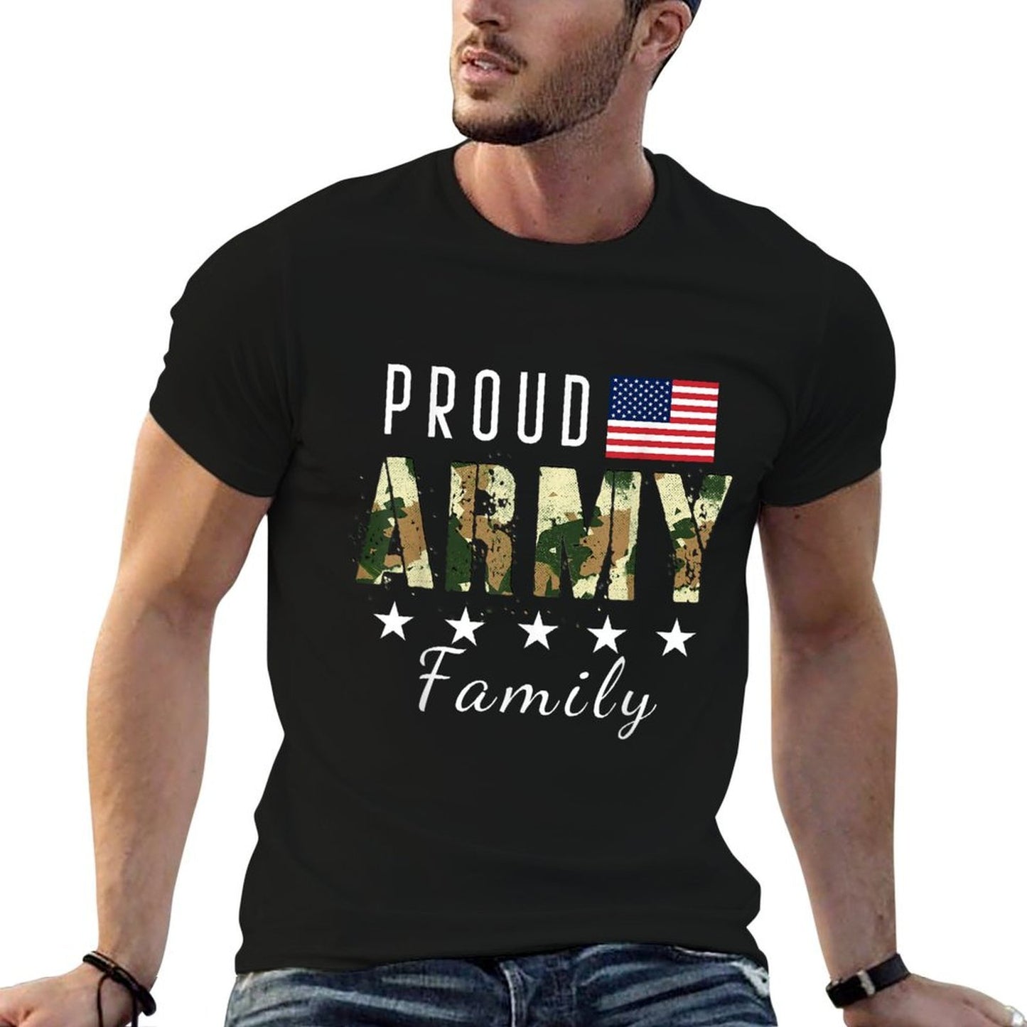 Army Graduation Proud Military Family Mom Dad Brother Sister Heathered Texture T-Shirt