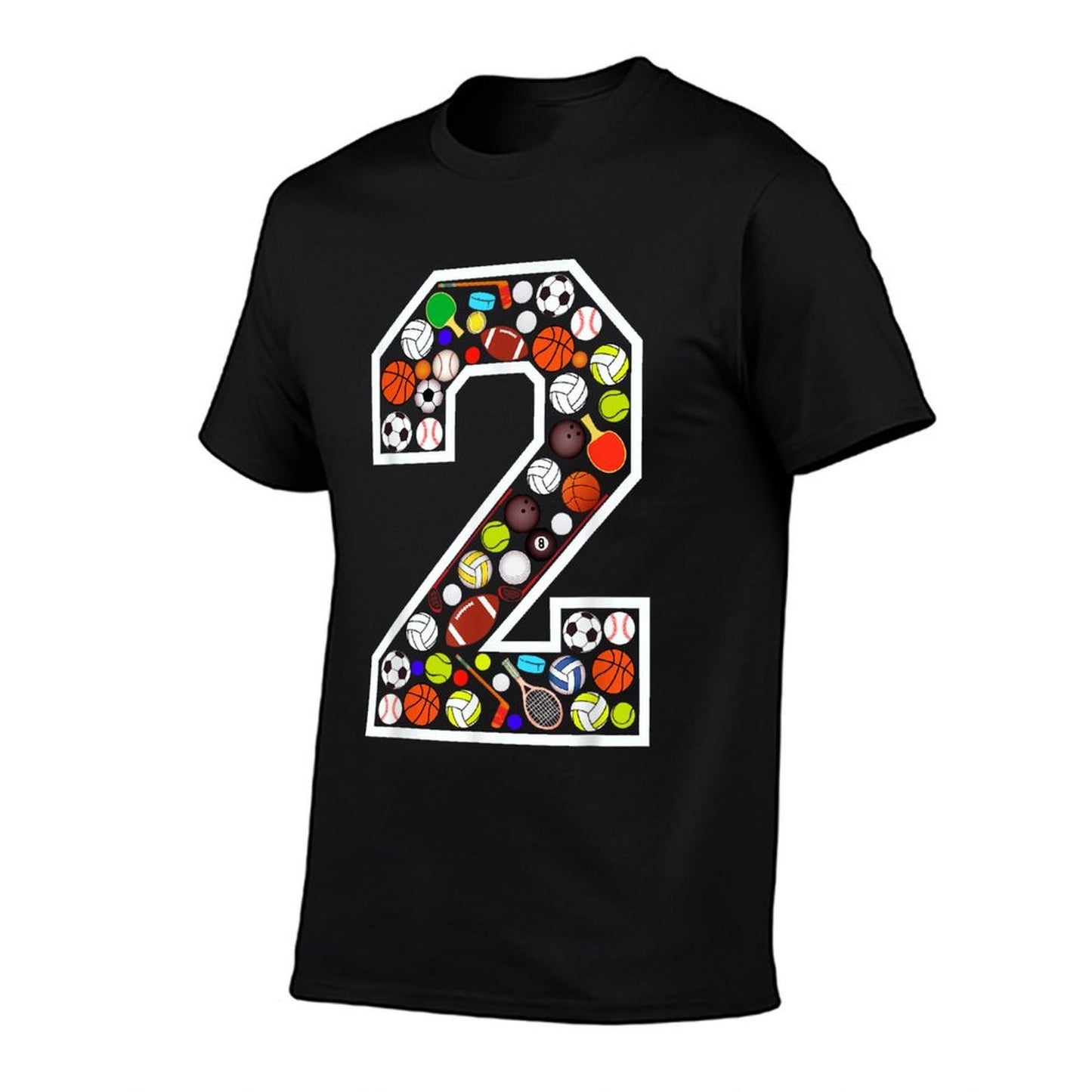 Kids 2nd Birthday Sports Big Number Two 2 Year Old Boy Soft T-Shirt