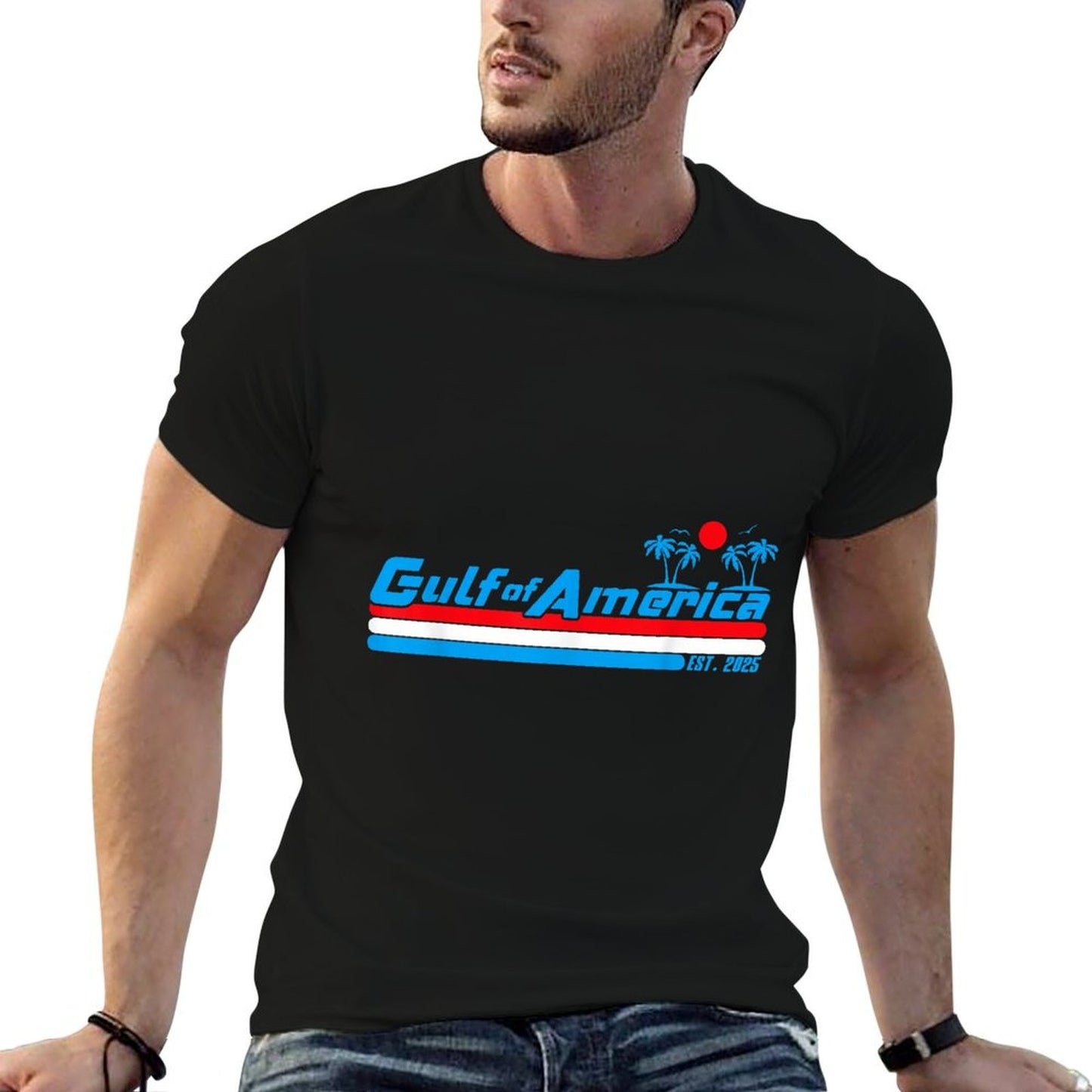 Retro Gulf Of USA America Est 2025 American Gulf Mexico Eco-friendly Material T-Shirt