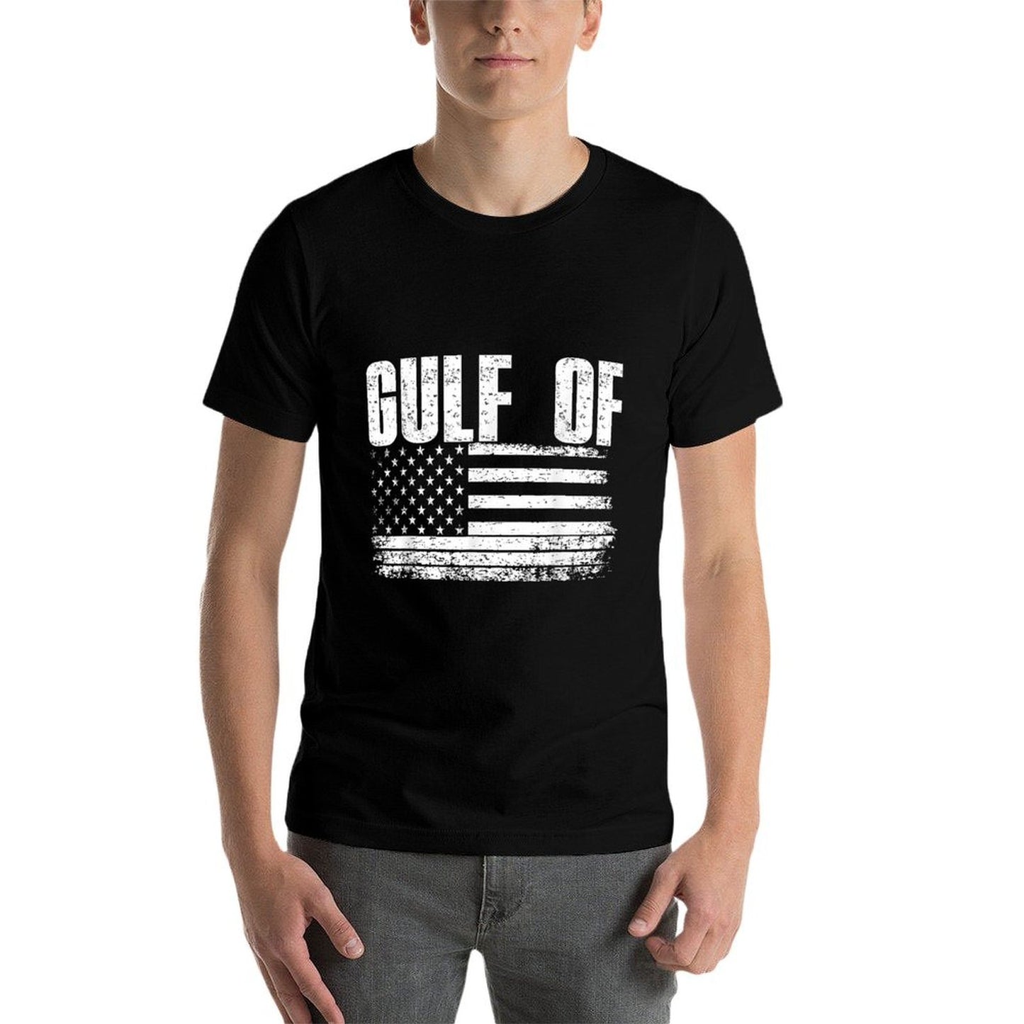Gulf of United States of America Vintage USA Flag Summer-ready Fabric T-Shirt