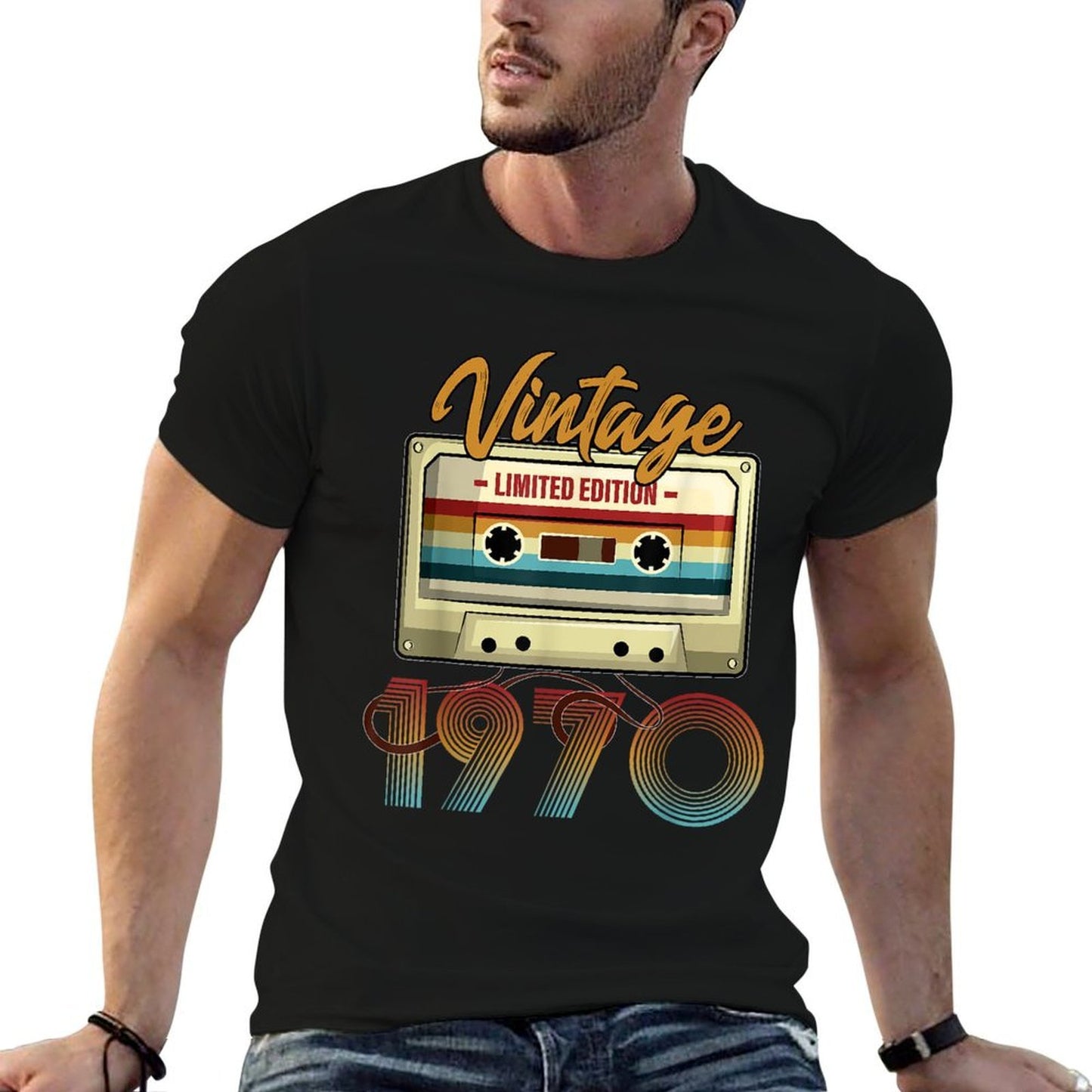 Vintage 1970 55th Birthday Cassette Tape for Men Women B-day Vintage-inspired T-Shirt