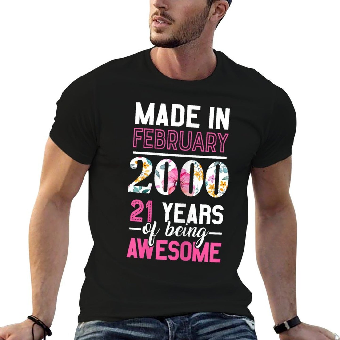 Womens Made in February 2000 21st Birthday February Girl Slim-fit Cut T-Shirt