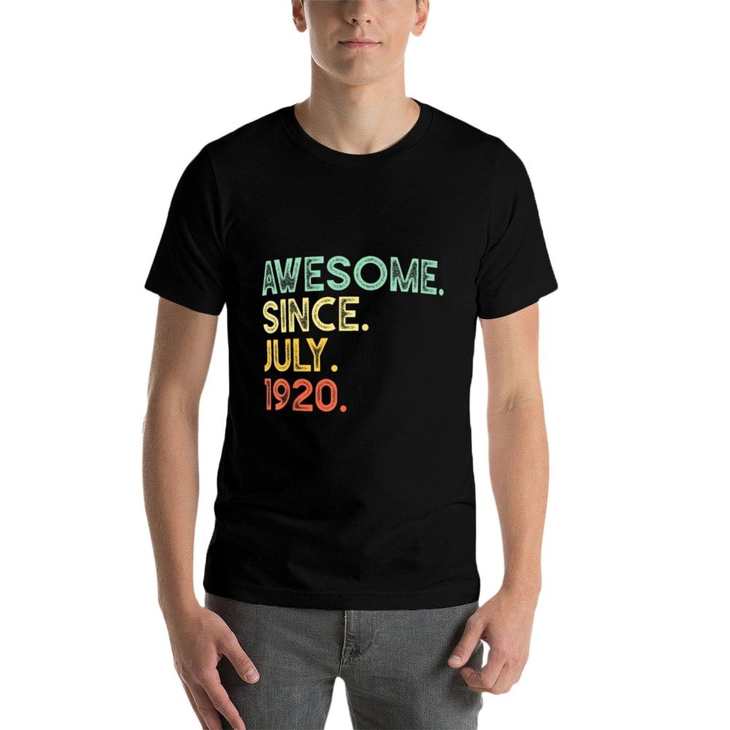 100 Years Old Awesome July 1920 100th Birthday Gift Heathered Texture T-Shirt
