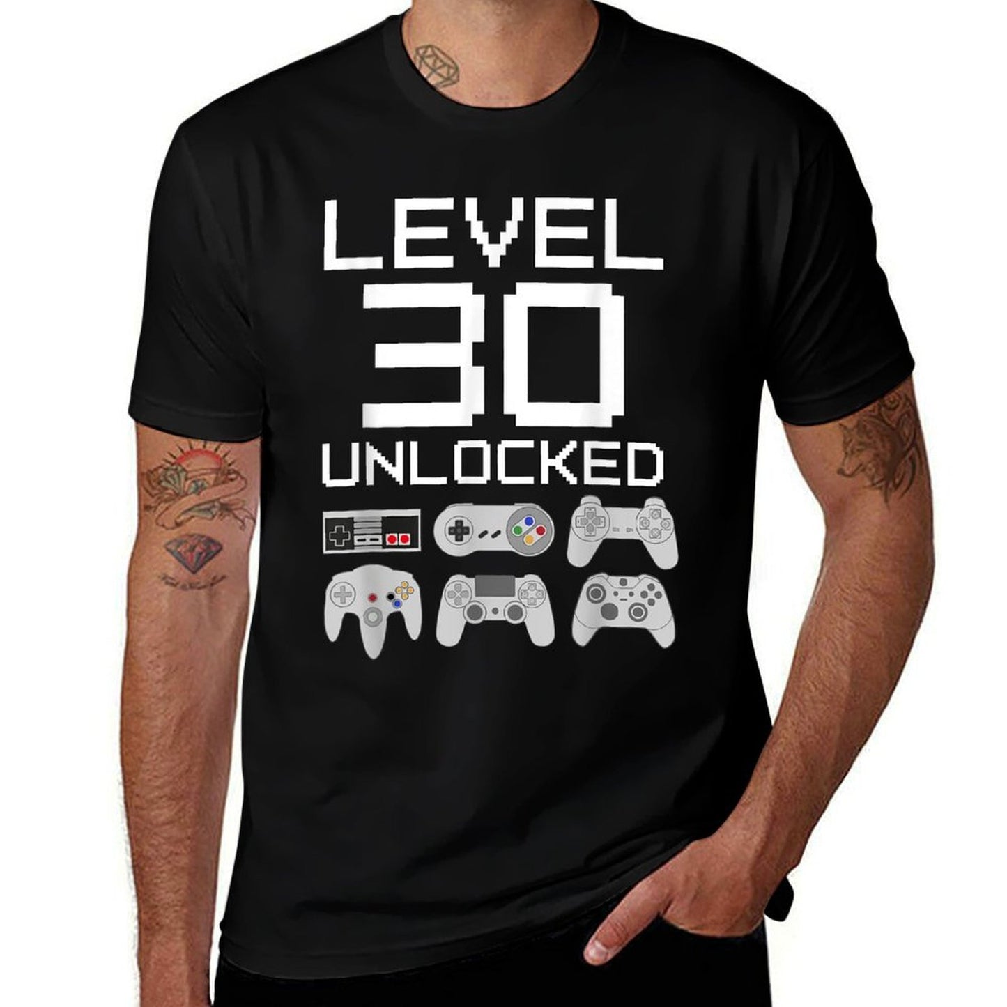 Level 30 Unlocked Funny Video Gamer 30th Birthday Tagless Design T-Shirt