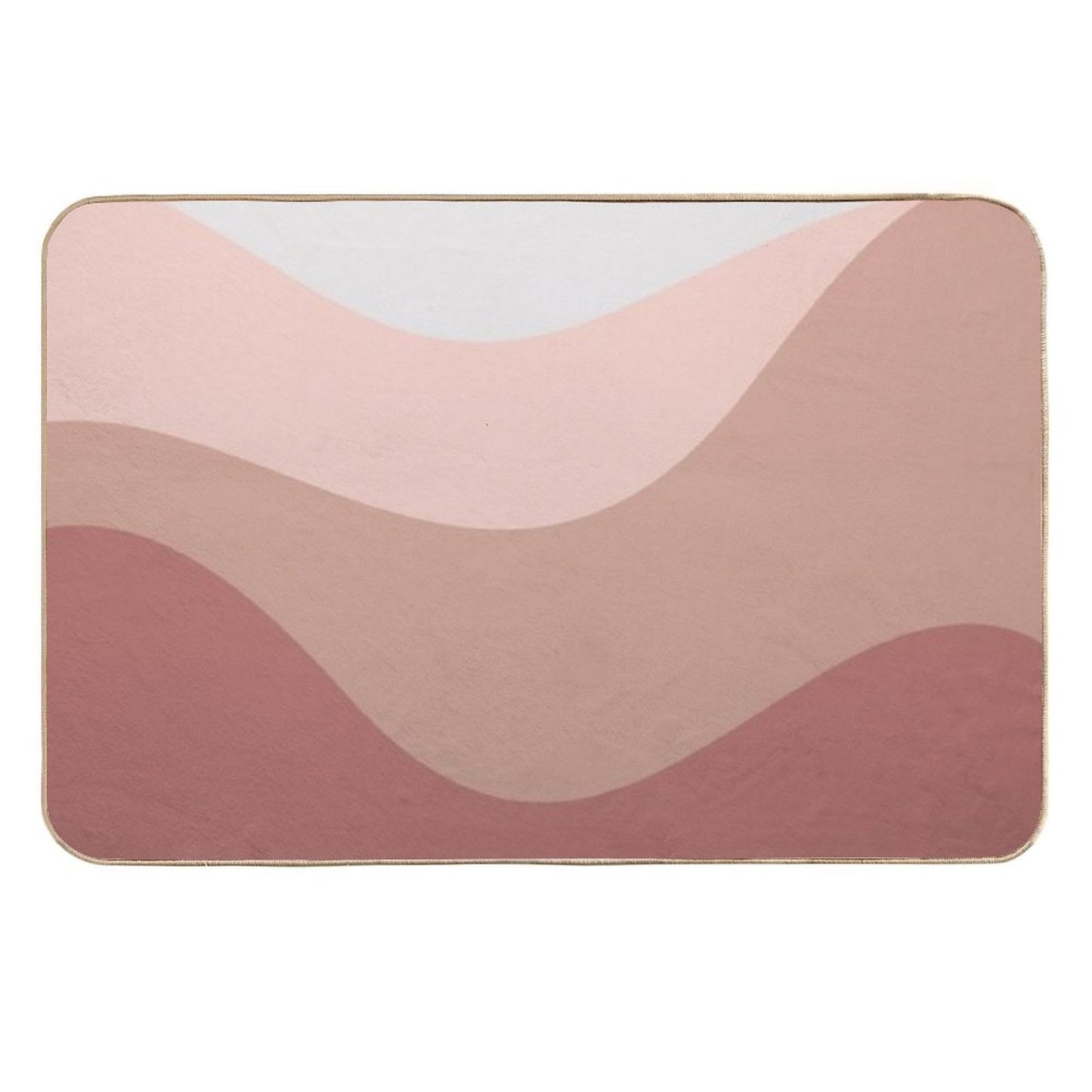 Modern Pink Wave Abstract, Minimalist Art, Simple Pattern Durable Bath Mat