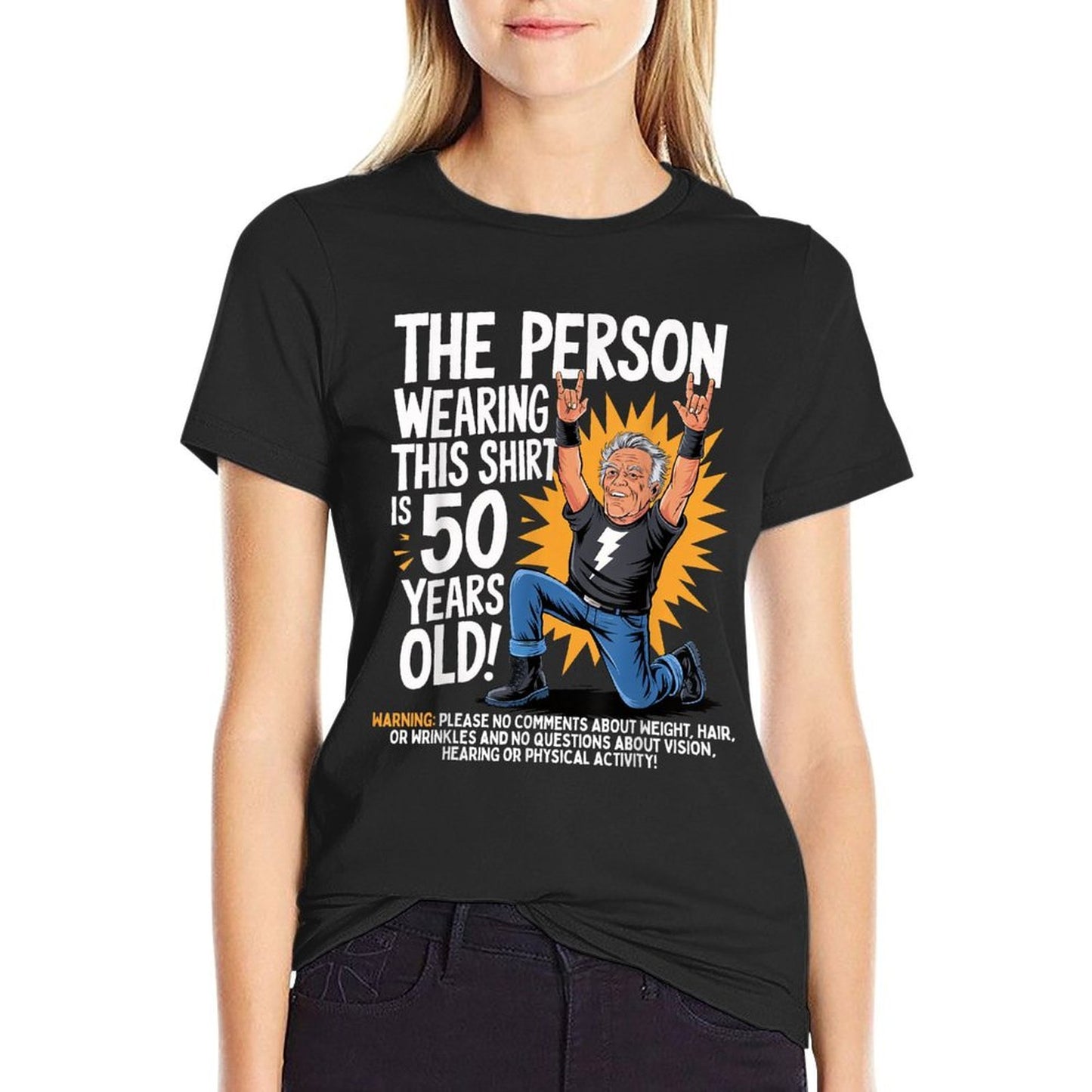 50th Birthday Man Woman 50 Years 1975 Decorative Funny Gift Stretchy T-Shirt