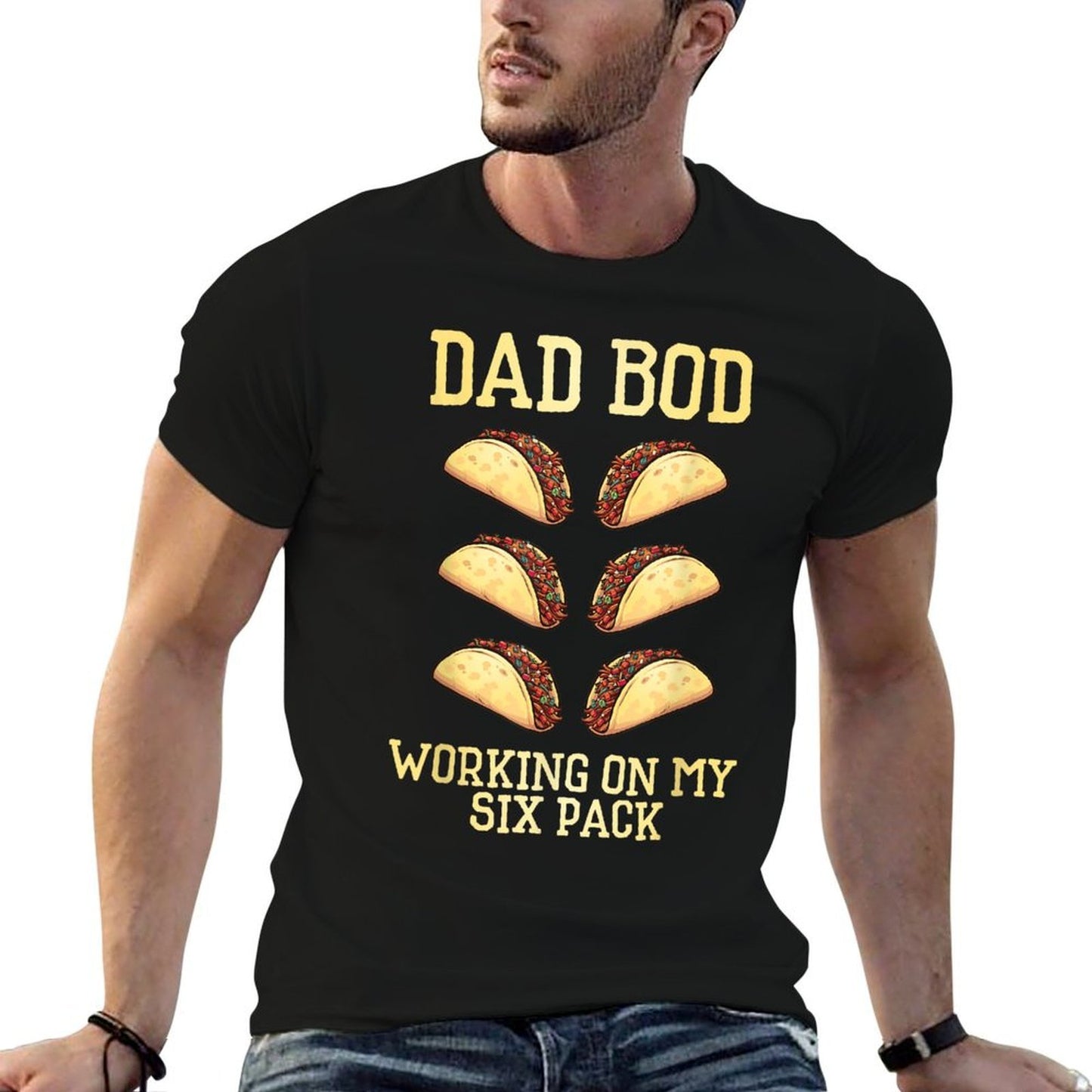 Dad Bod Working On My Six Pack Tacos Funny Fathers Day Vintage-inspired T-Shirt