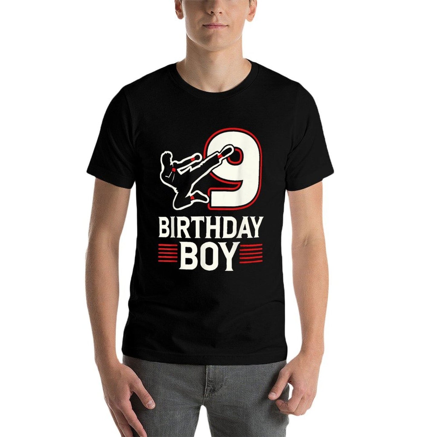9 Birthday Boy Karate Enthusiast Stretchy T-Shirt