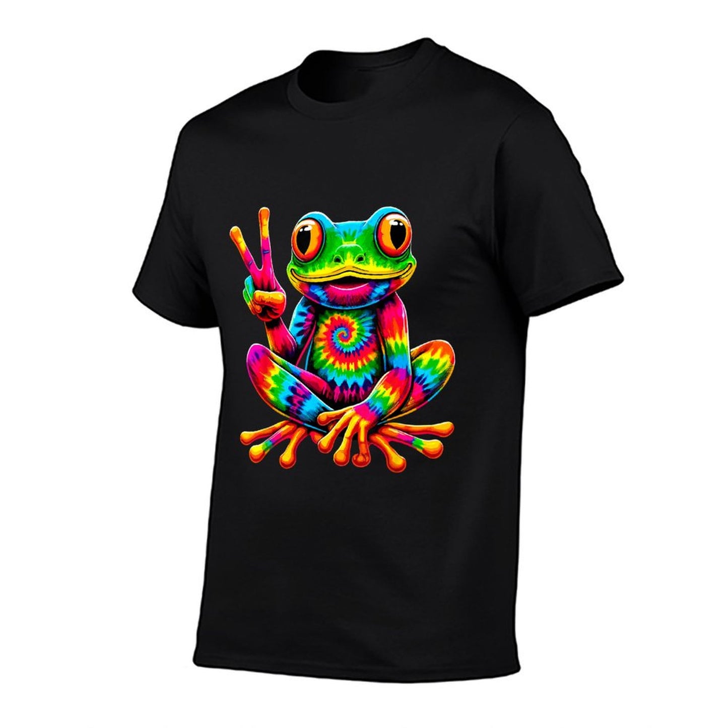 Tie-Dye Frog Peace Sign Hippie Odor-resistant T-Shirt