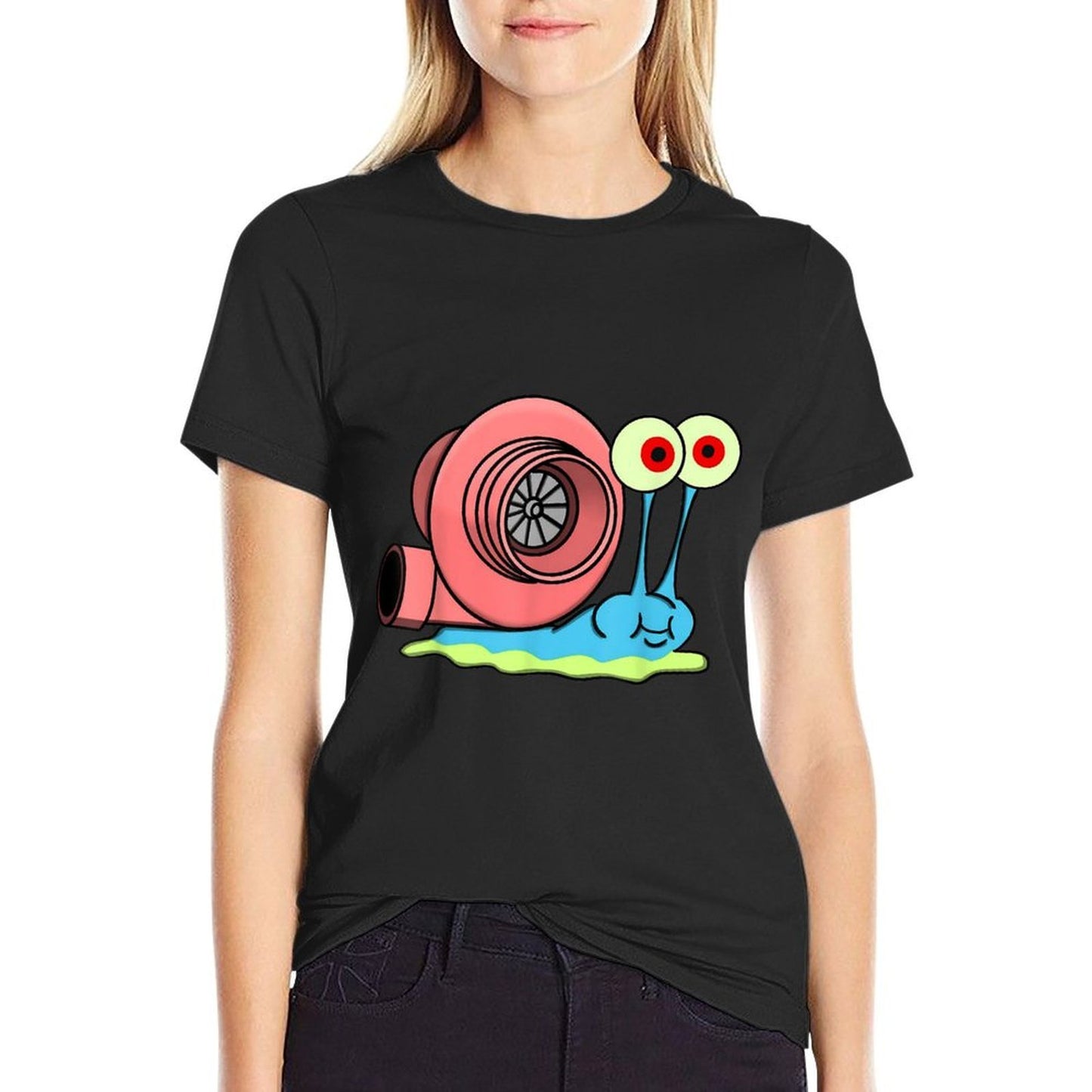 Retro Turbo Car Funny Meme Fast Snail With Racing Vintage Tagless Design T-Shirt