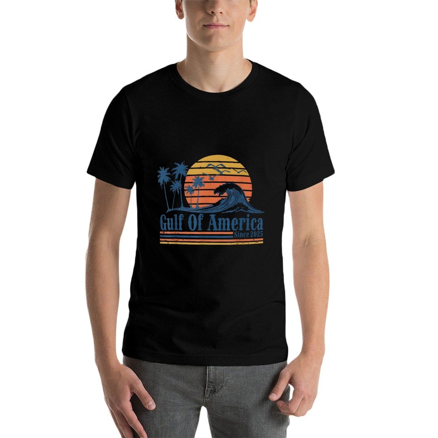 Retro Gulf Of USA America 2025 American Flag Gulf Mexico Classic T-Shirt