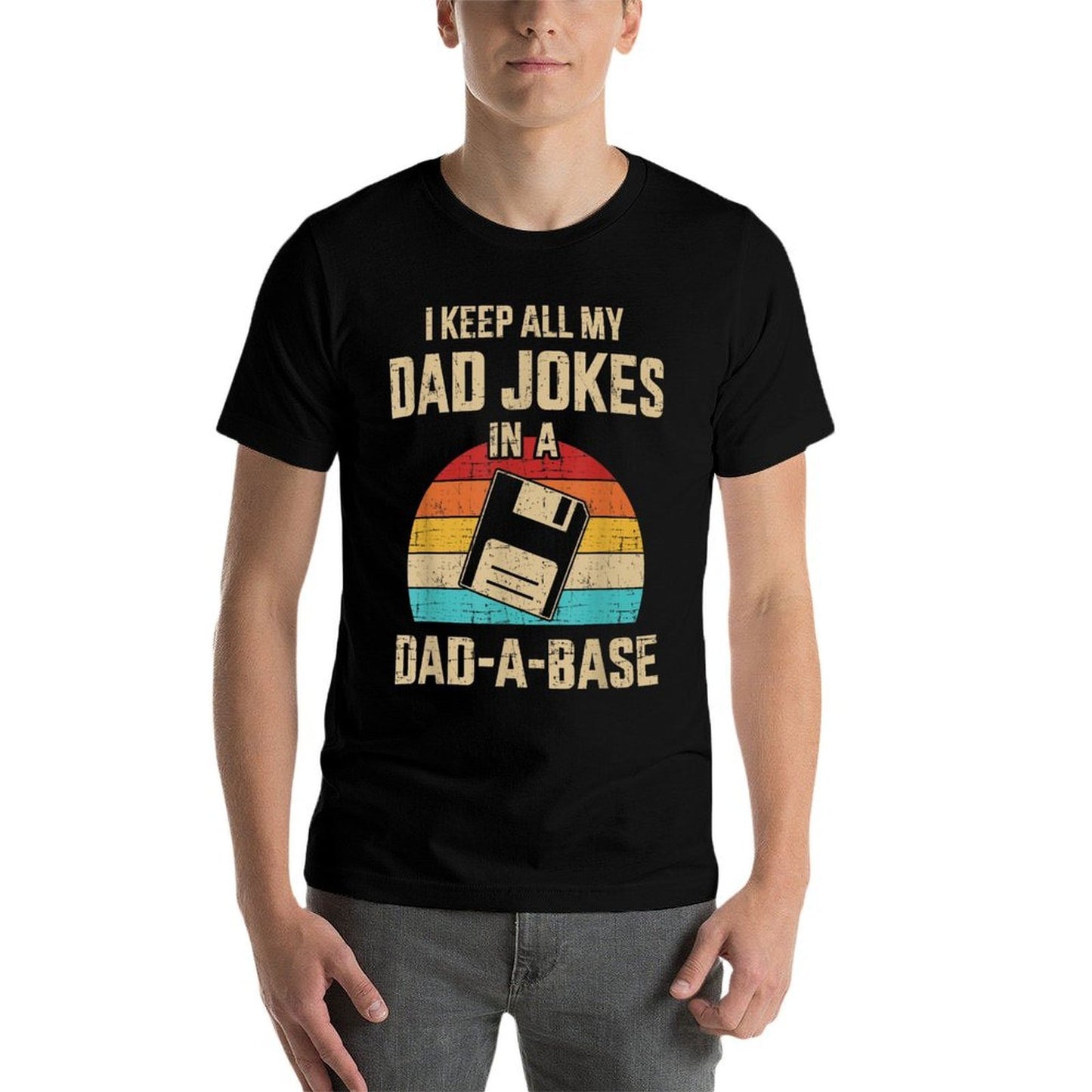 Funny Dad Jokes in Dad-a-base Vintage for Fathers Day Lightweight T-Shirt