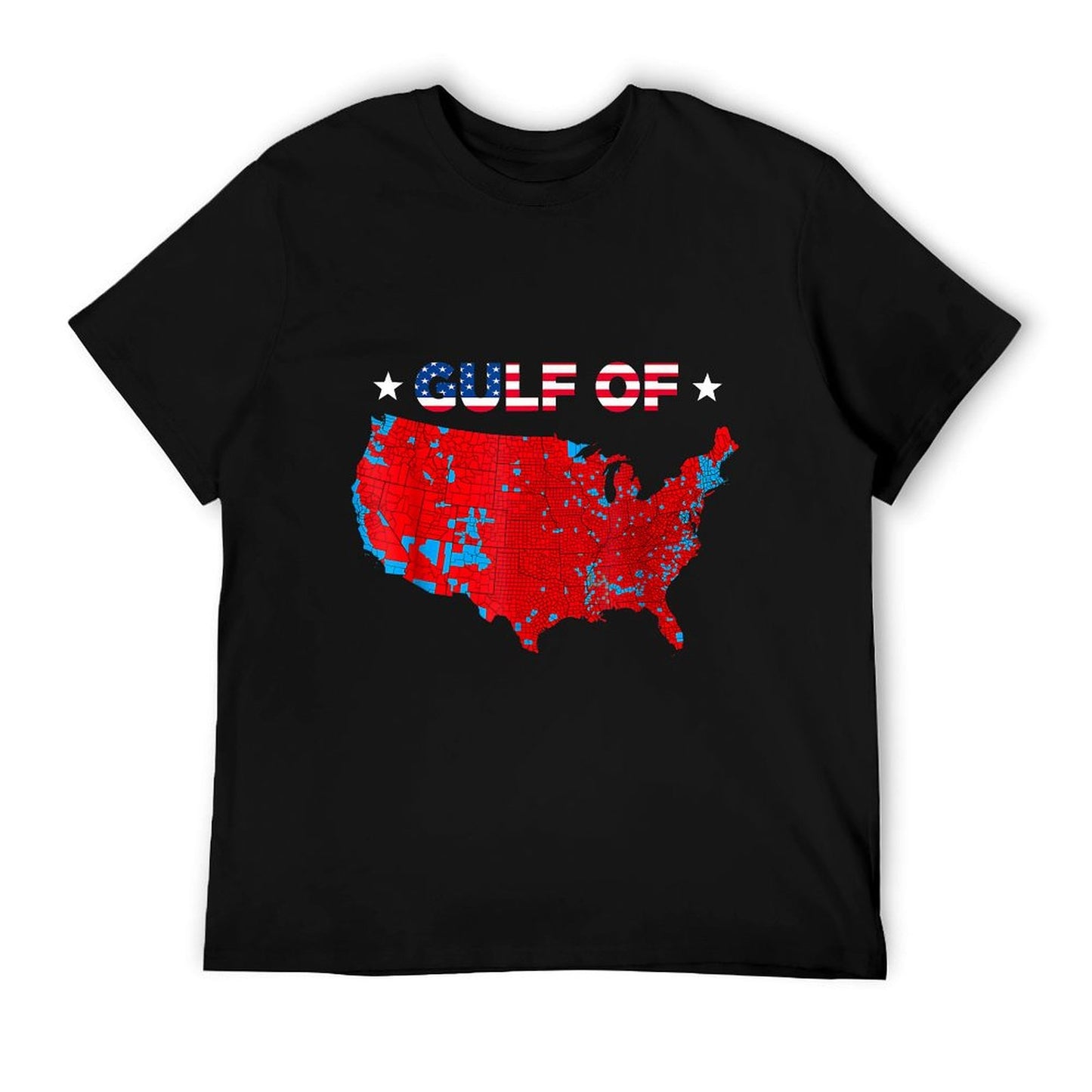 Gulf of USA America Funny USA Flag Mens Womens Heathered Texture T-Shirt
