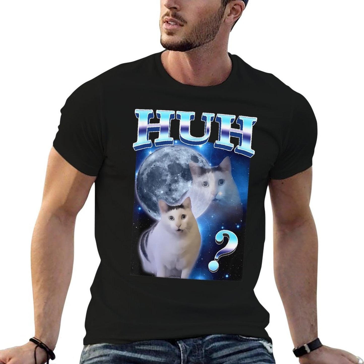 HUH Funny Dank Cat Meme Comfortable T-Shirt