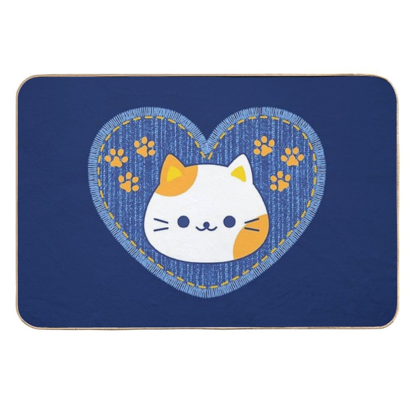 Cat Heart Repositionable Bath Mat