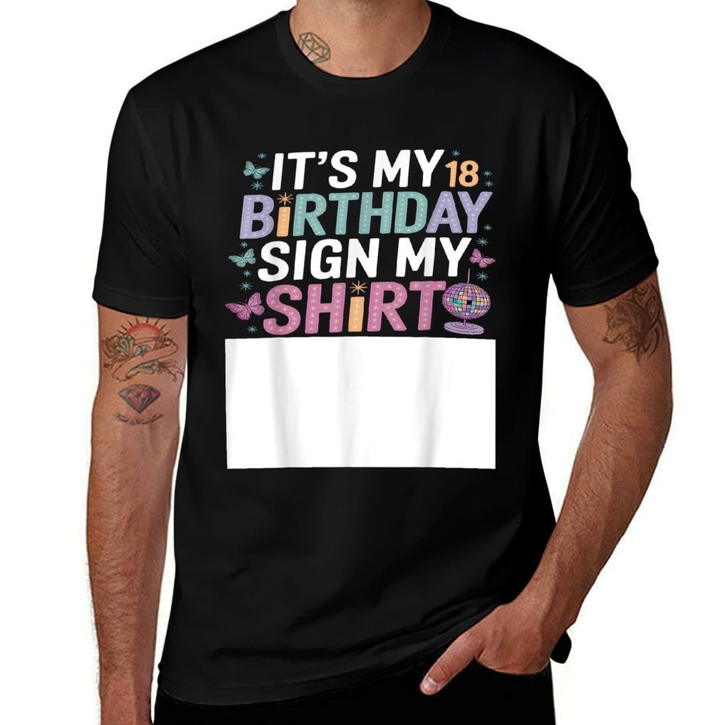 It's My 18th Birthday Sign My 18 Bday Funny Birthday Sign My Easy-care T-Shirt