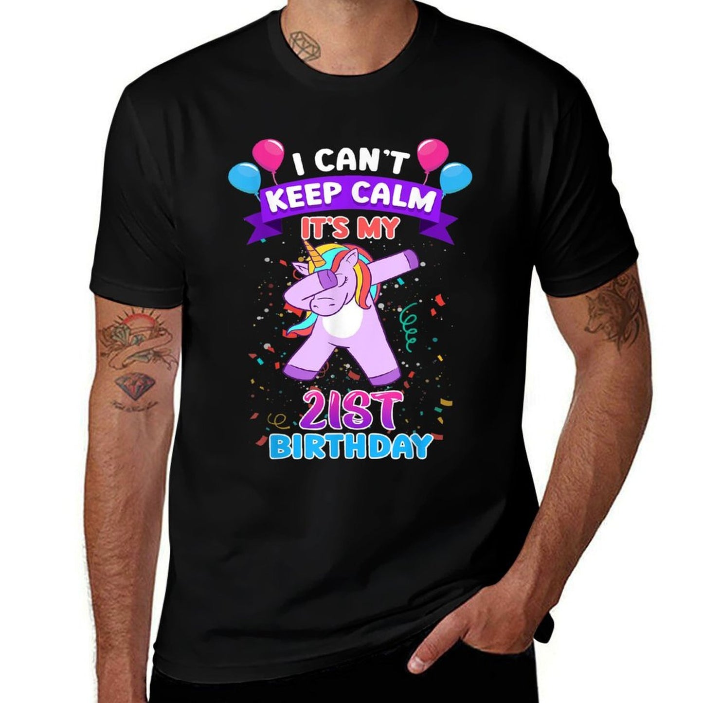 21st Birthday Unicorn For 21 Years Old Women At Age 21 Slim-fit Cut T-Shirt
