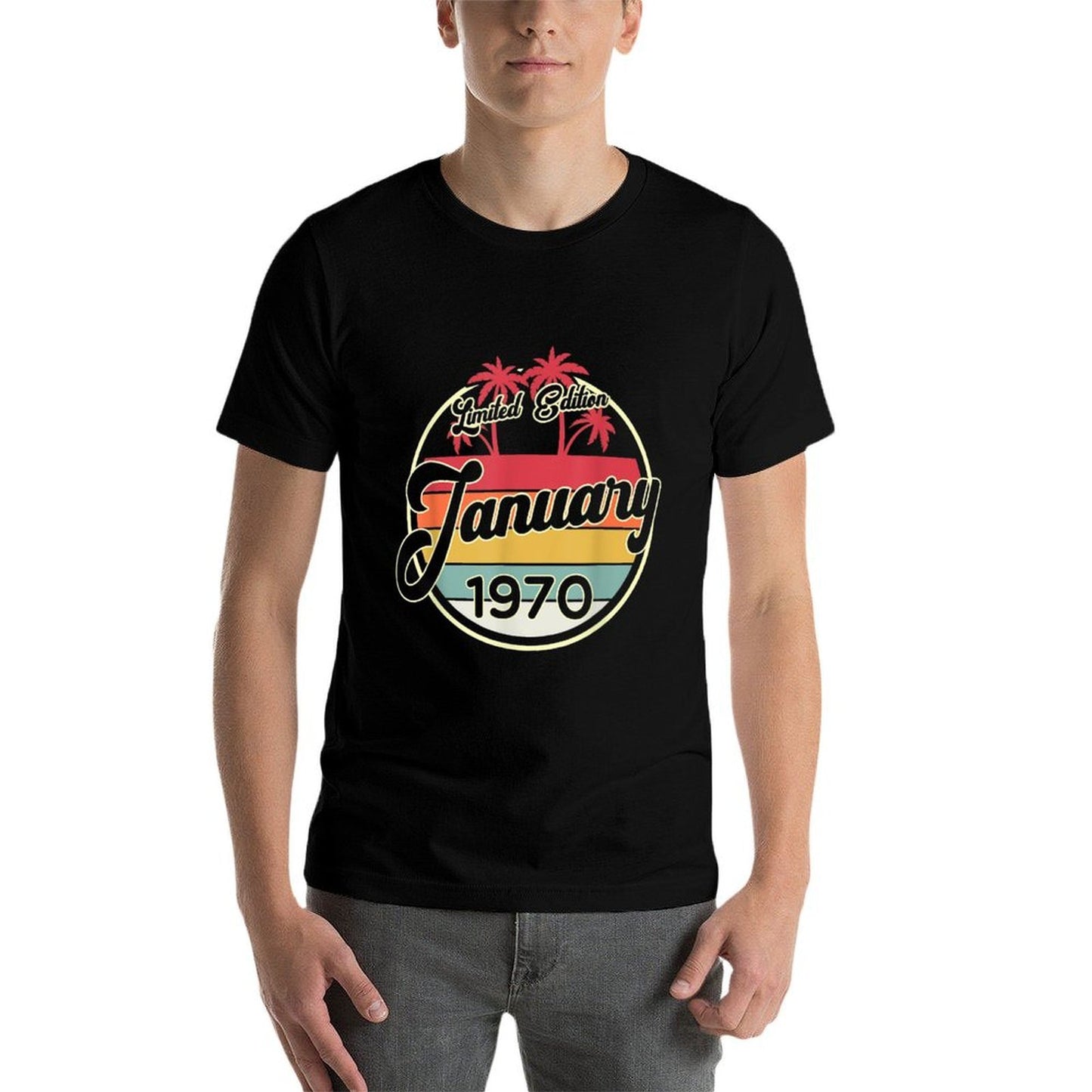 Vintage 80s January 1970 50th Birthday Gift Versatile T-Shirt