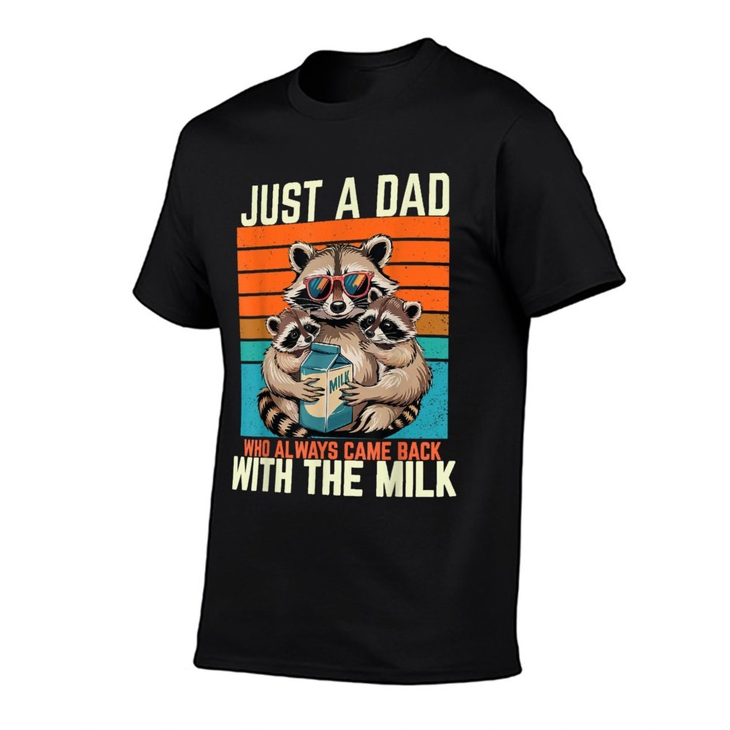 Just A Dad Who Always Came Back With Milk Oversized Silhouette T-Shirt