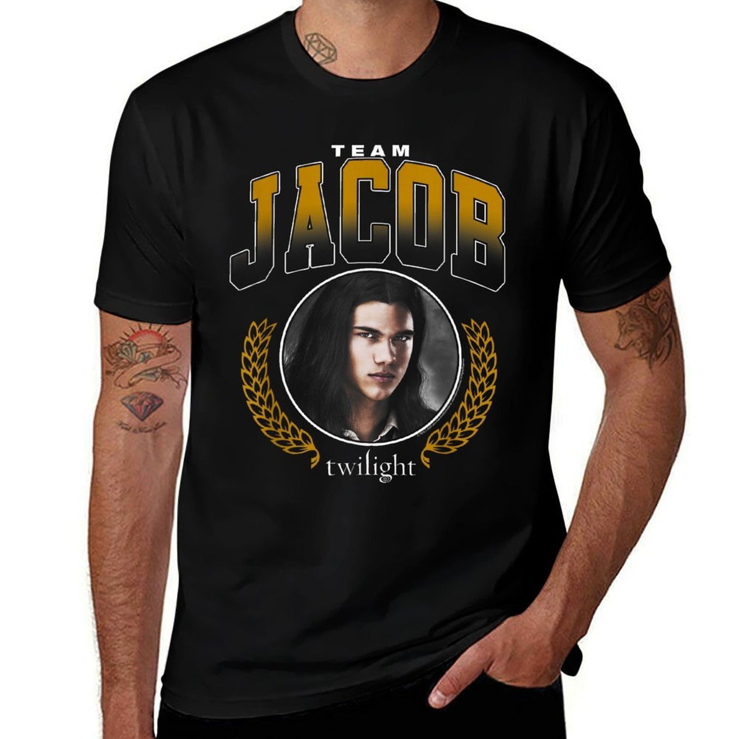 Twilight Team Jacob Portrait Summer-ready Fabric T-Shirt