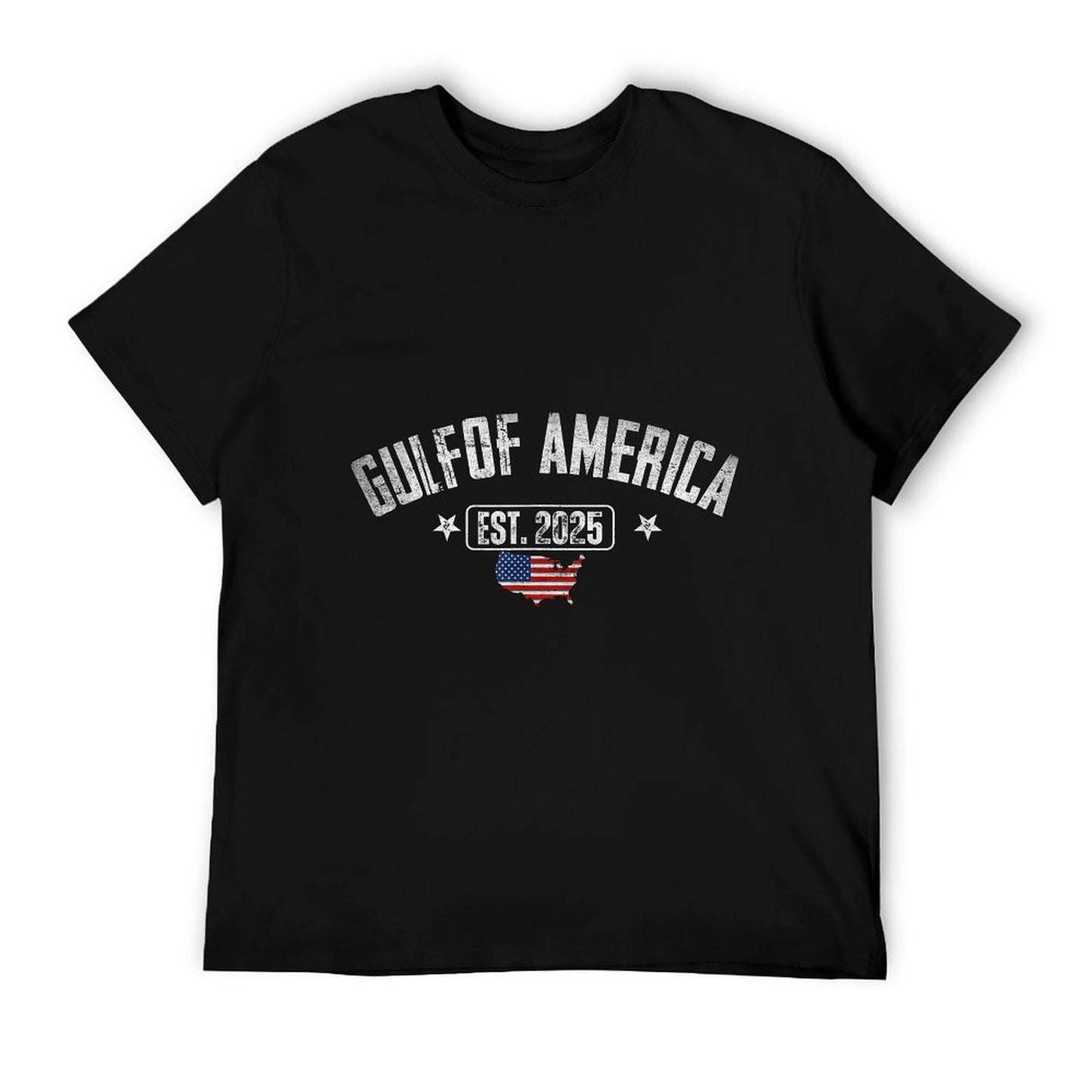 Gulf Of US America Est 2025 Vintage USA American Flag Men Easy-care T-Shirt