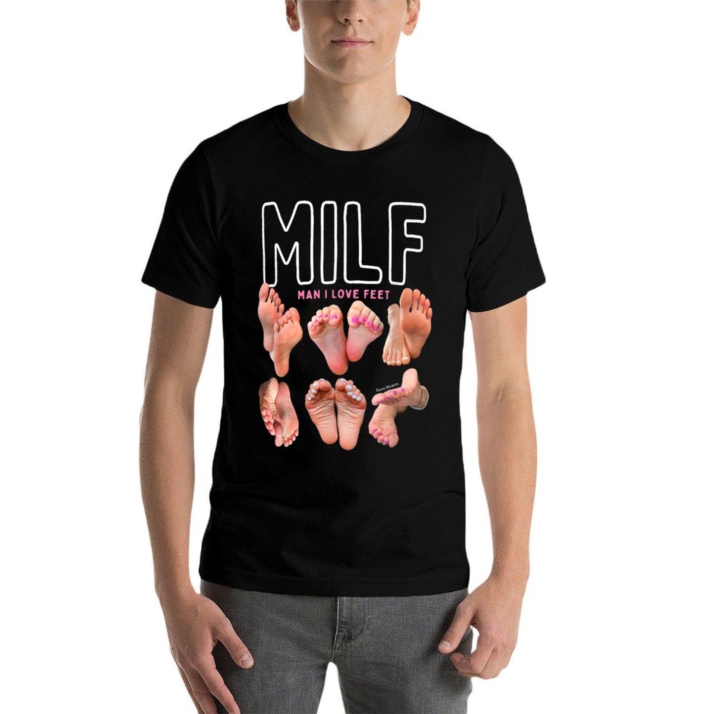 MILF Man I Love Feet Funny Graphic Sarcastic Relaxed-fit T-Shirt