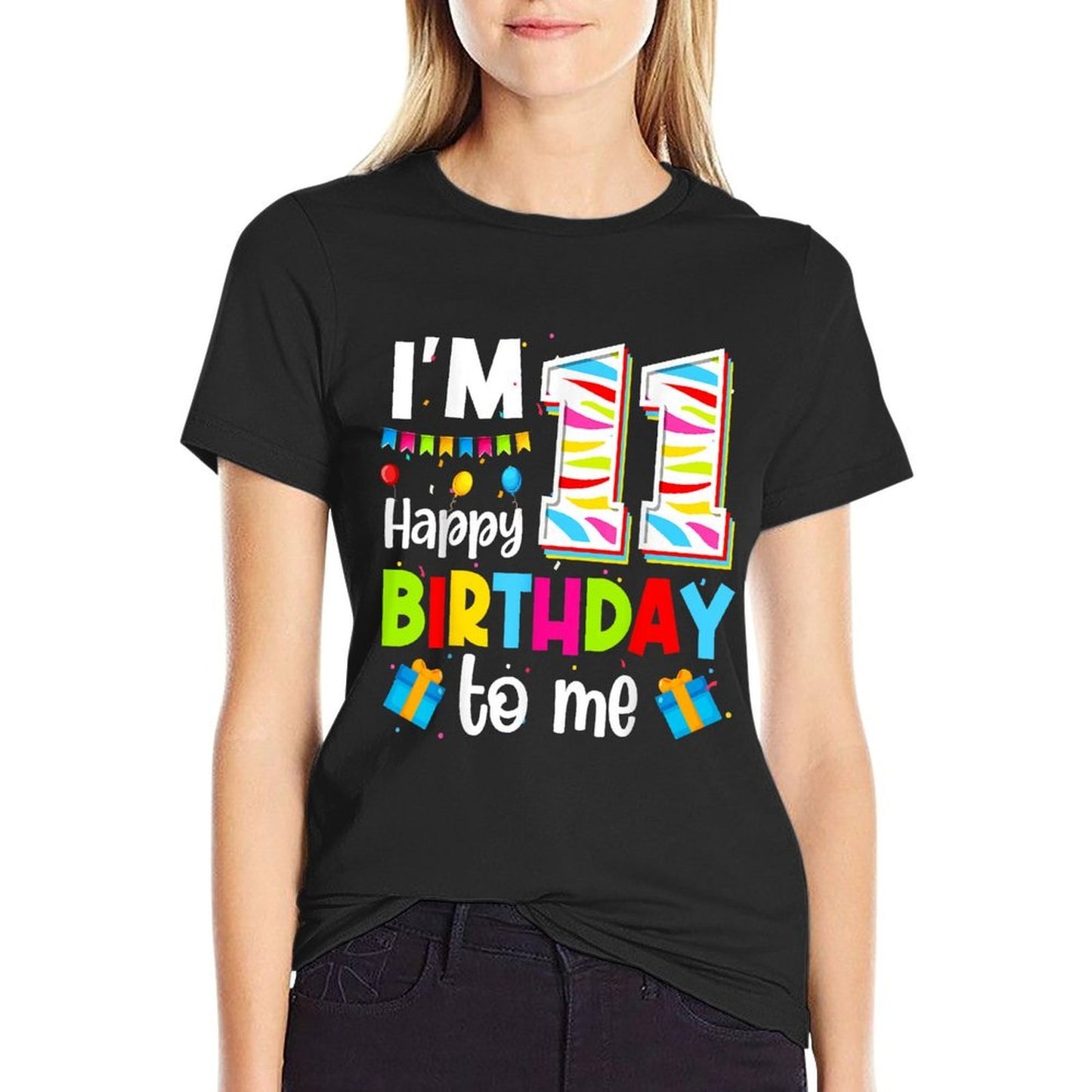 11th Happy Birthday 11 Years Old I'm 11 Year Old Boys Girls Heathered Texture T-Shirt