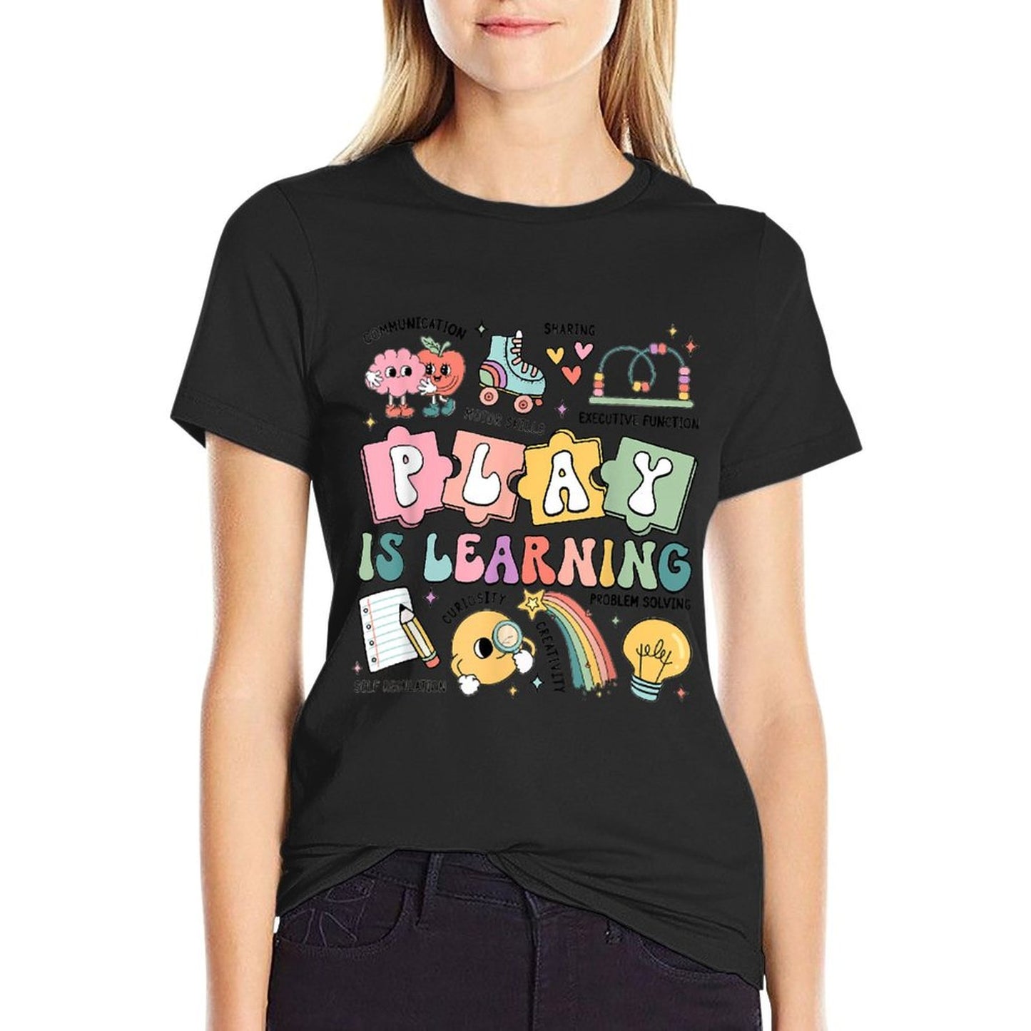 Retro Play Is Learning Kindergarten Teacher Team Women Quick-drying T-Shirt