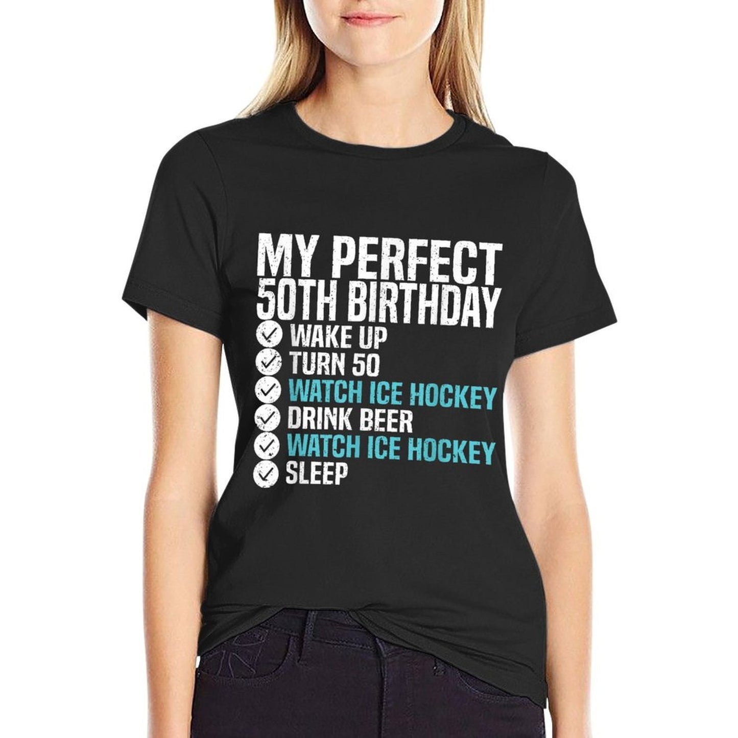 50 Years Old Perfect 50th Birthday Ice Hockey 50th Birthday Easy-care T-Shirt