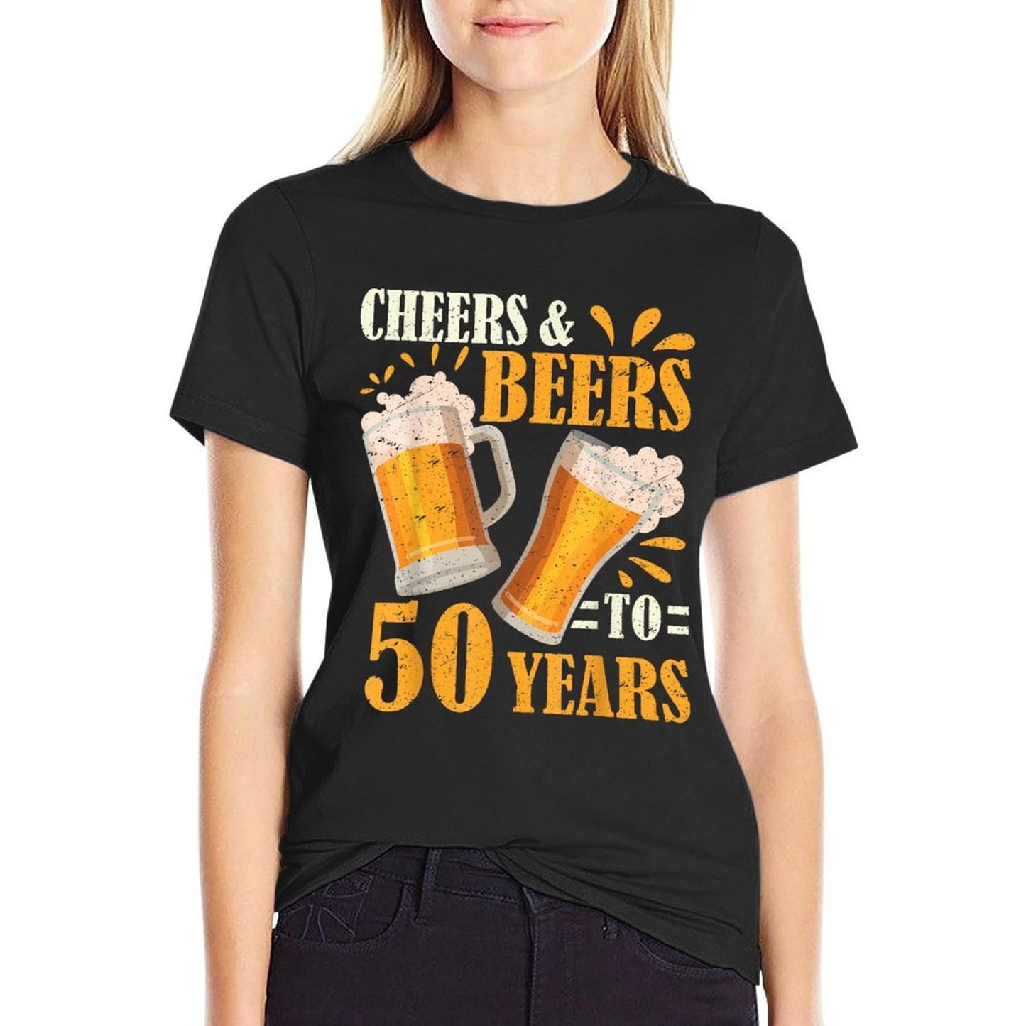 Cheers And Beers To 50 Years Funny 50th Birthday Drinker Moisture-wicking T-Shirt