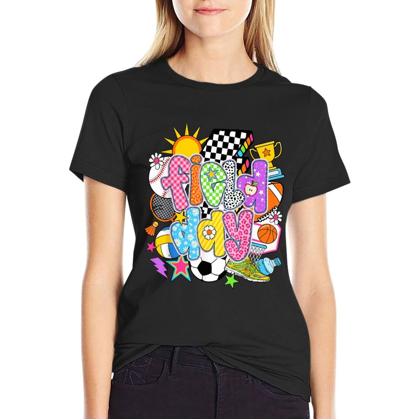 Field Day Fun Day Let The Games Begin Field Trip Teacher Kid Heathered Texture T-Shirt
