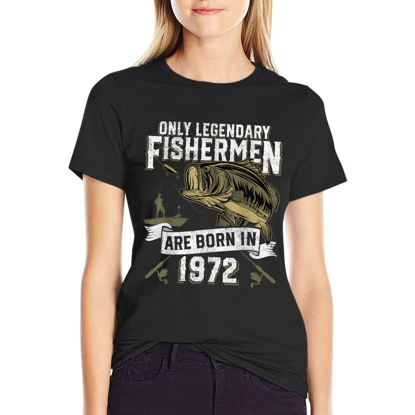 50 Year Old Fishing Birthday Born 1972 50th Fisherman Gift Quick-drying T-Shirt