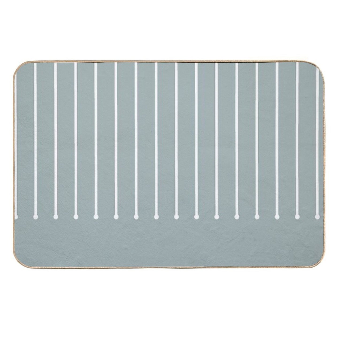 Muted Bluish Gray White Minimal Stripe Polka Dot Pattern Pairs Valspar 2023 COTY Blue Arrow 5001-3C Easy Maintenance Bath Mat