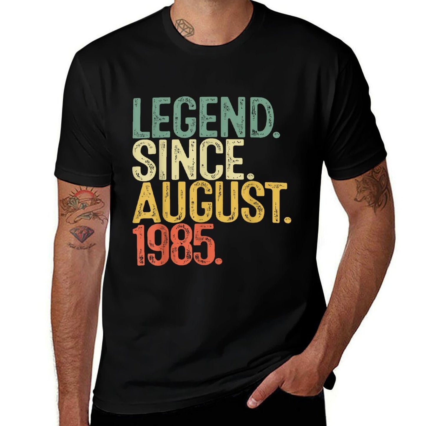 40 Year Old Gifts Legend August 1985 40th Birthday Men Women Fade-proof Color T-Shirt