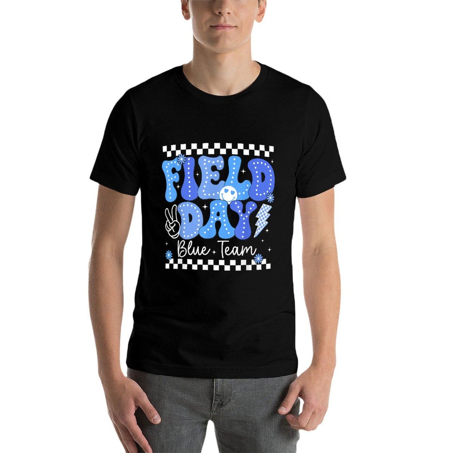 Field Day Trip Blue Team Color Game Competition Boys Girls Eco-friendly Material T-Shirt