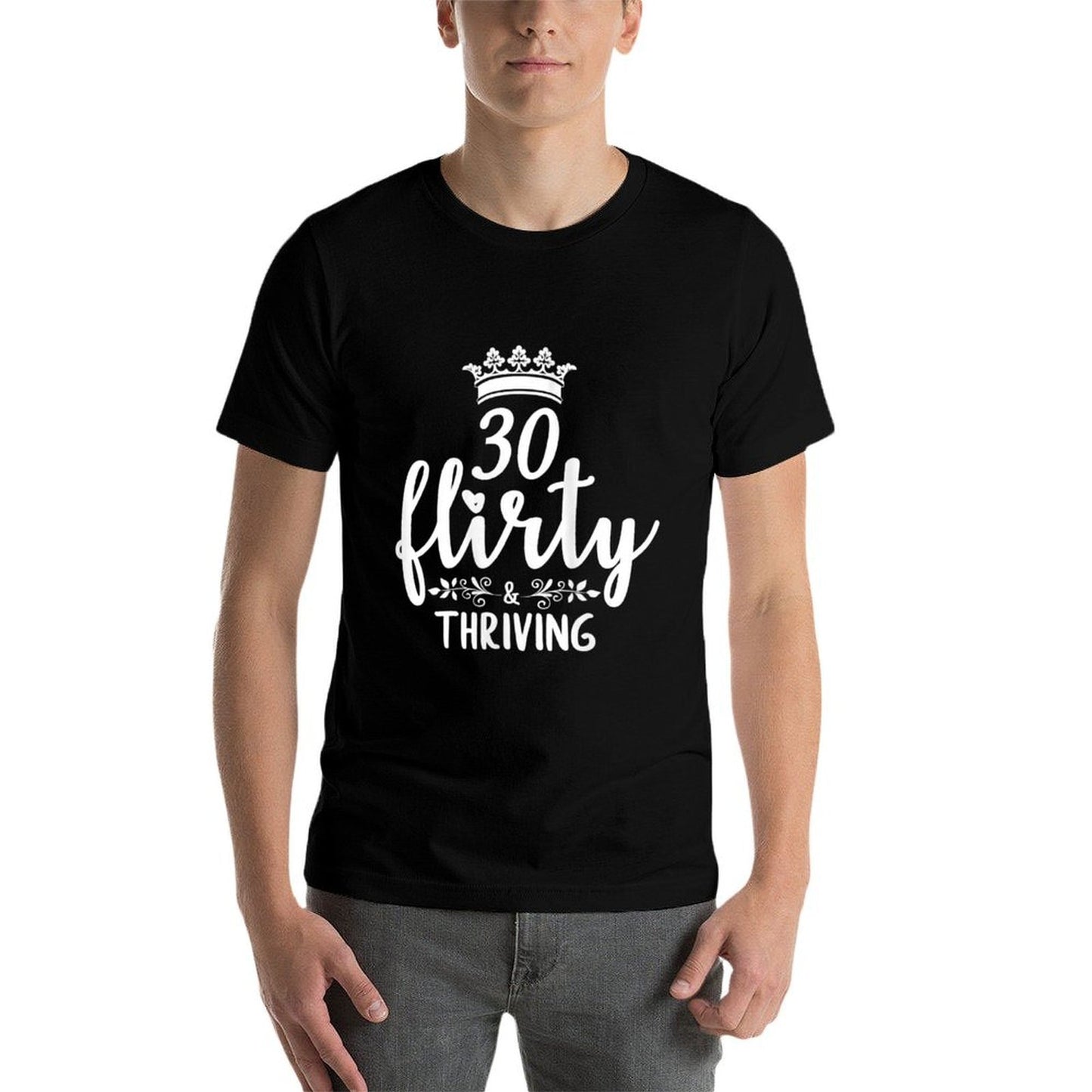 Womens 30 Thirty Flirty & Thriving 30th Birthday for Her Moisture-wicking T-Shirt