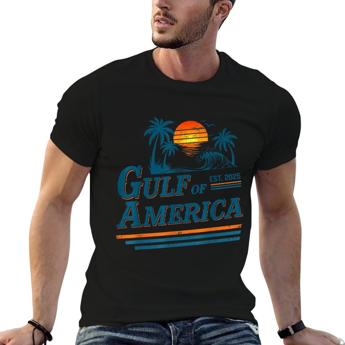 Retro Vintage Gulf Of US America 2025 American Gifts Soft T-Shirt