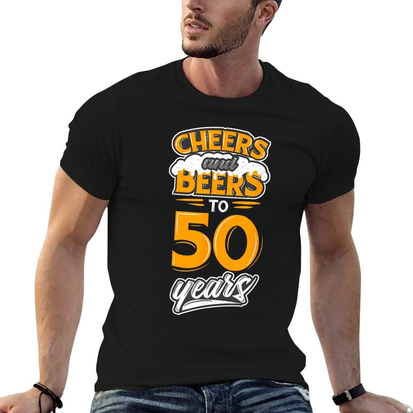 Cheers And Beers To 50 Years 50th Birthday Tshirt Cotton T-Shirt