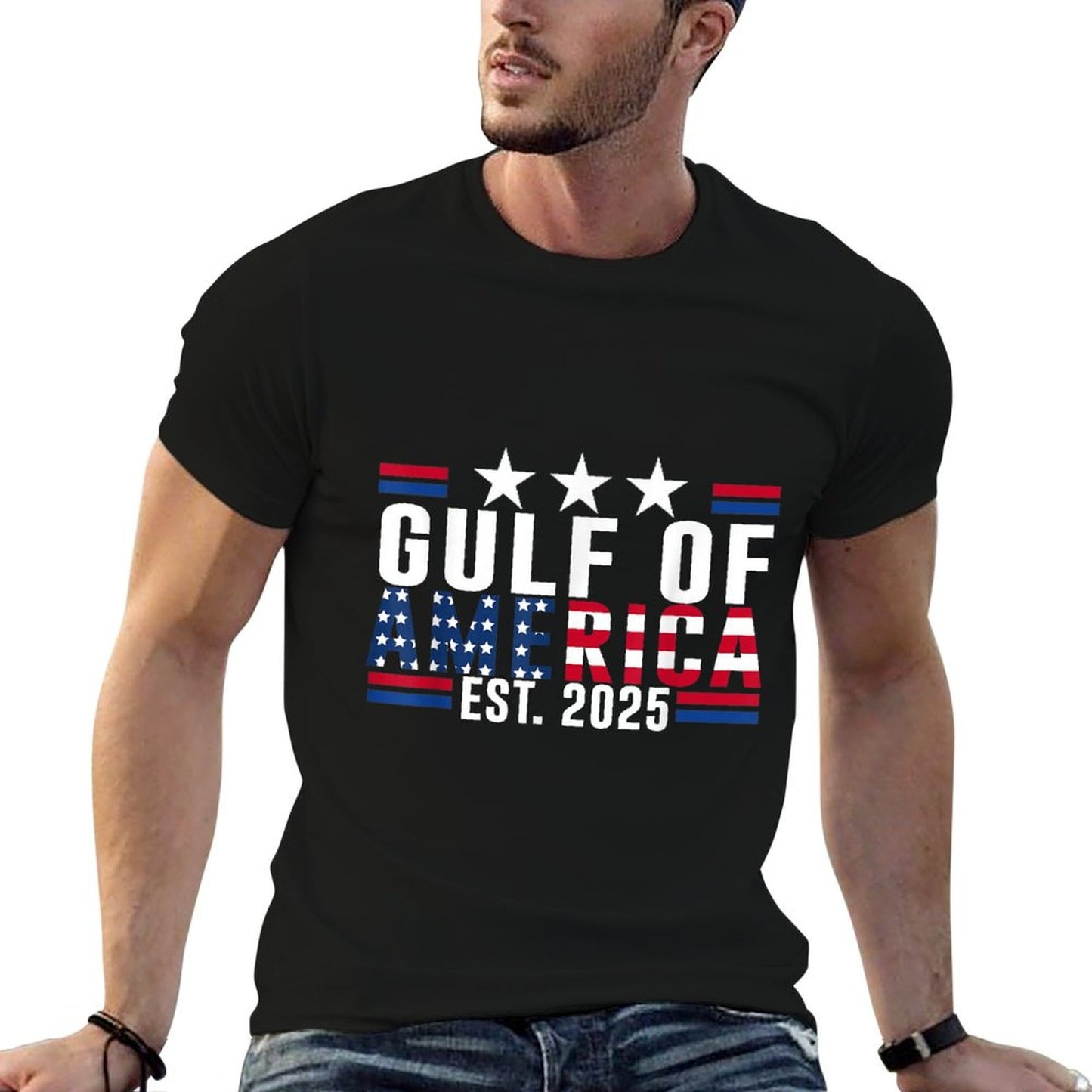Retro Gulf Of USA America 2025 American Flag Versatile T-Shirt
