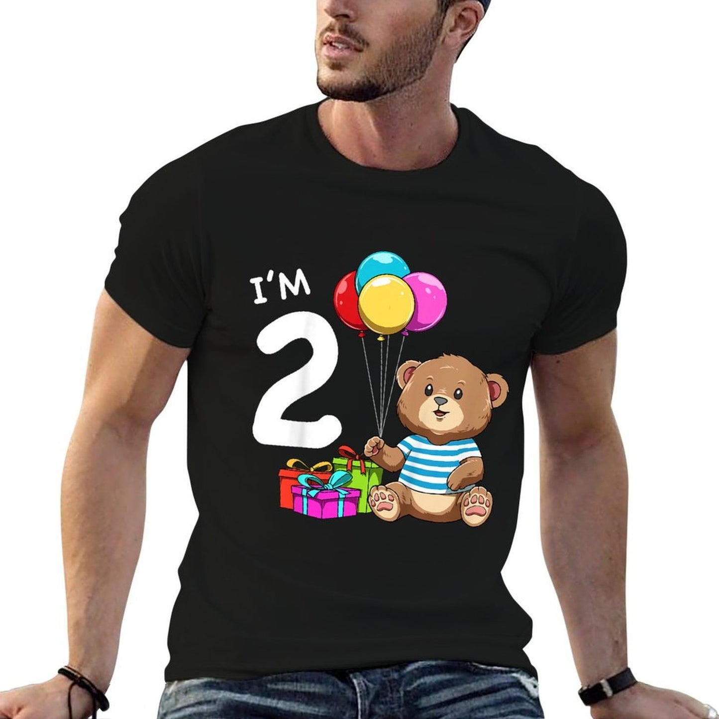 Kids Second Birthday Teddy Bear - 2 Year Old Boy Wrinkle-resistant T-Shirt