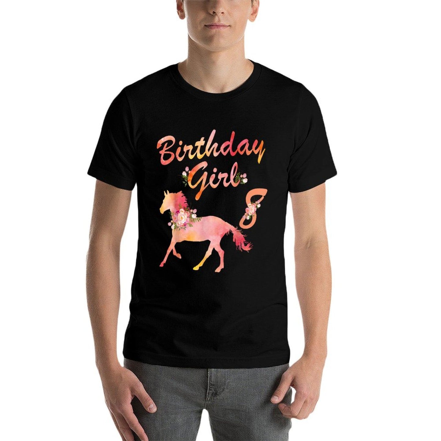 Horse Lover 8th Birthday For Girls Love Horses 8 Years Old Easy-care T-Shirt