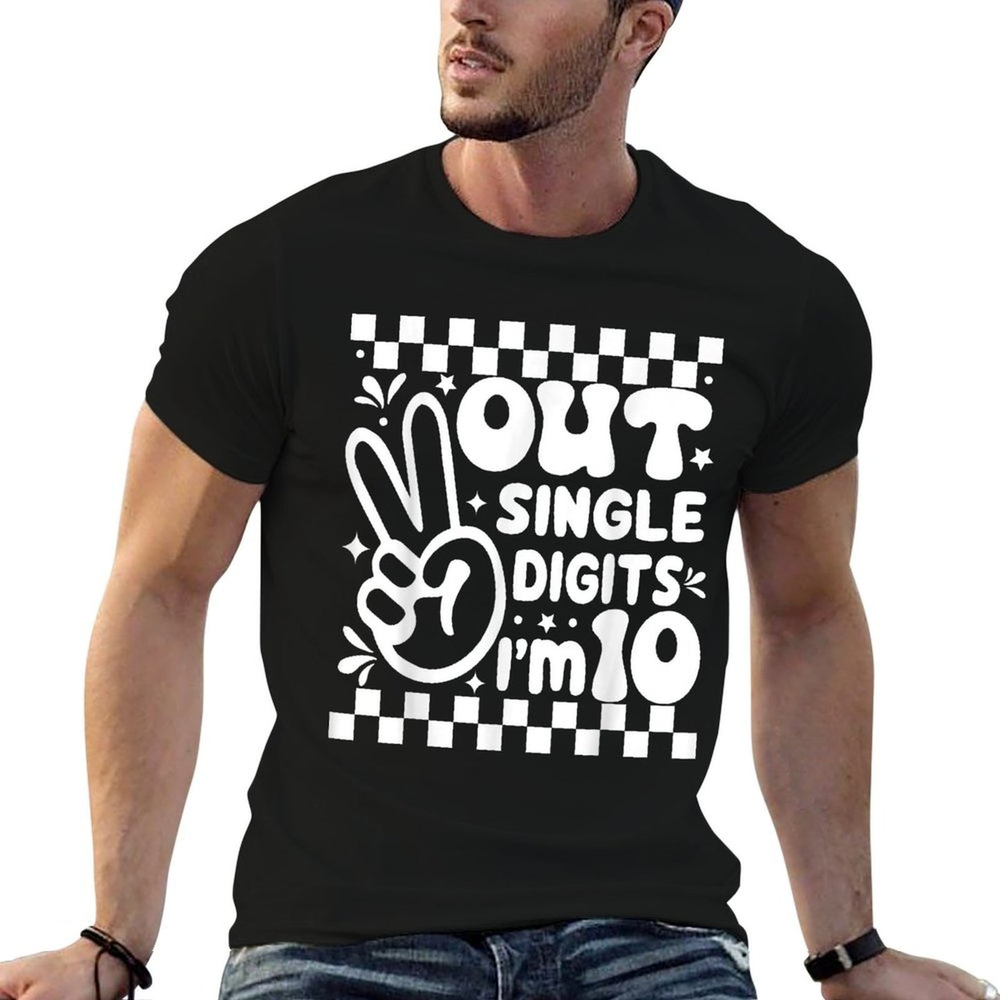 Funny Peace Out Single Digits I'm 10 Year Old 10th Birthday Quick-drying T-Shirt